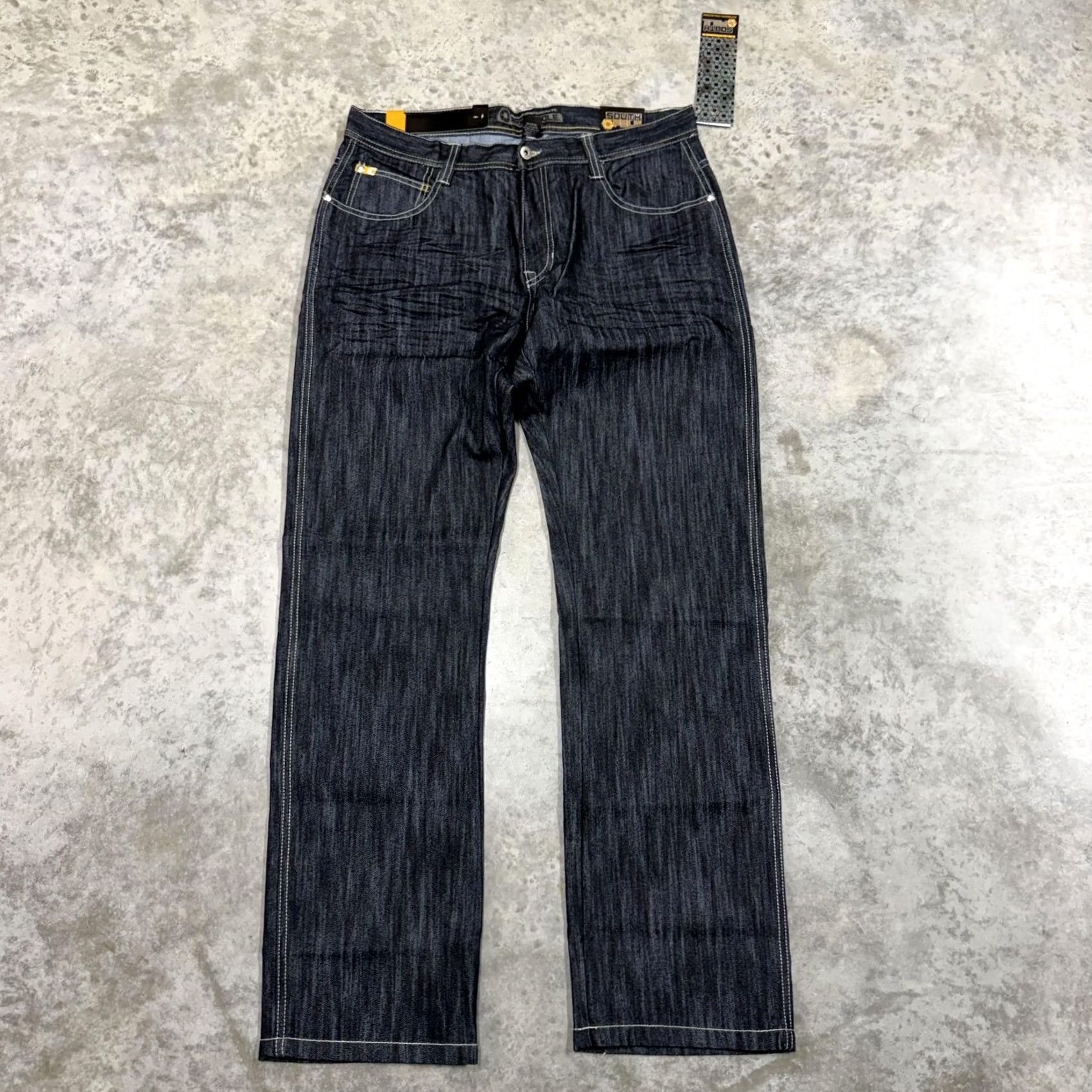 Southpole Southpole Jeans Mens 36x34 Blue Rinse Indigo Slim Straight Denim Pants Size US 36 / EU 52 - 4 Thumbnail