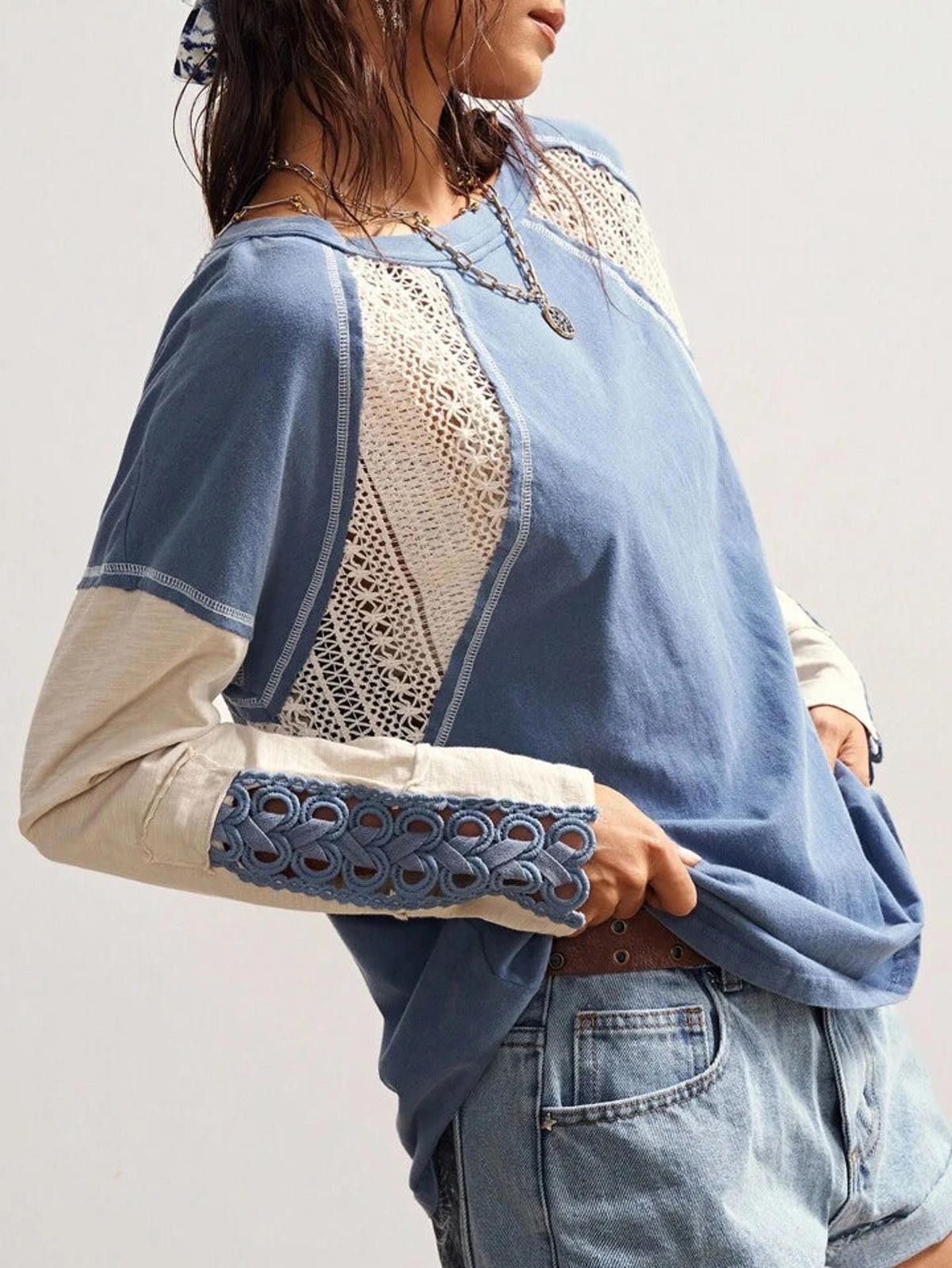 Other Lace Detail Tie Sleeve Shirt Size S / US 4 / IT 40 - 1 Thumbnail