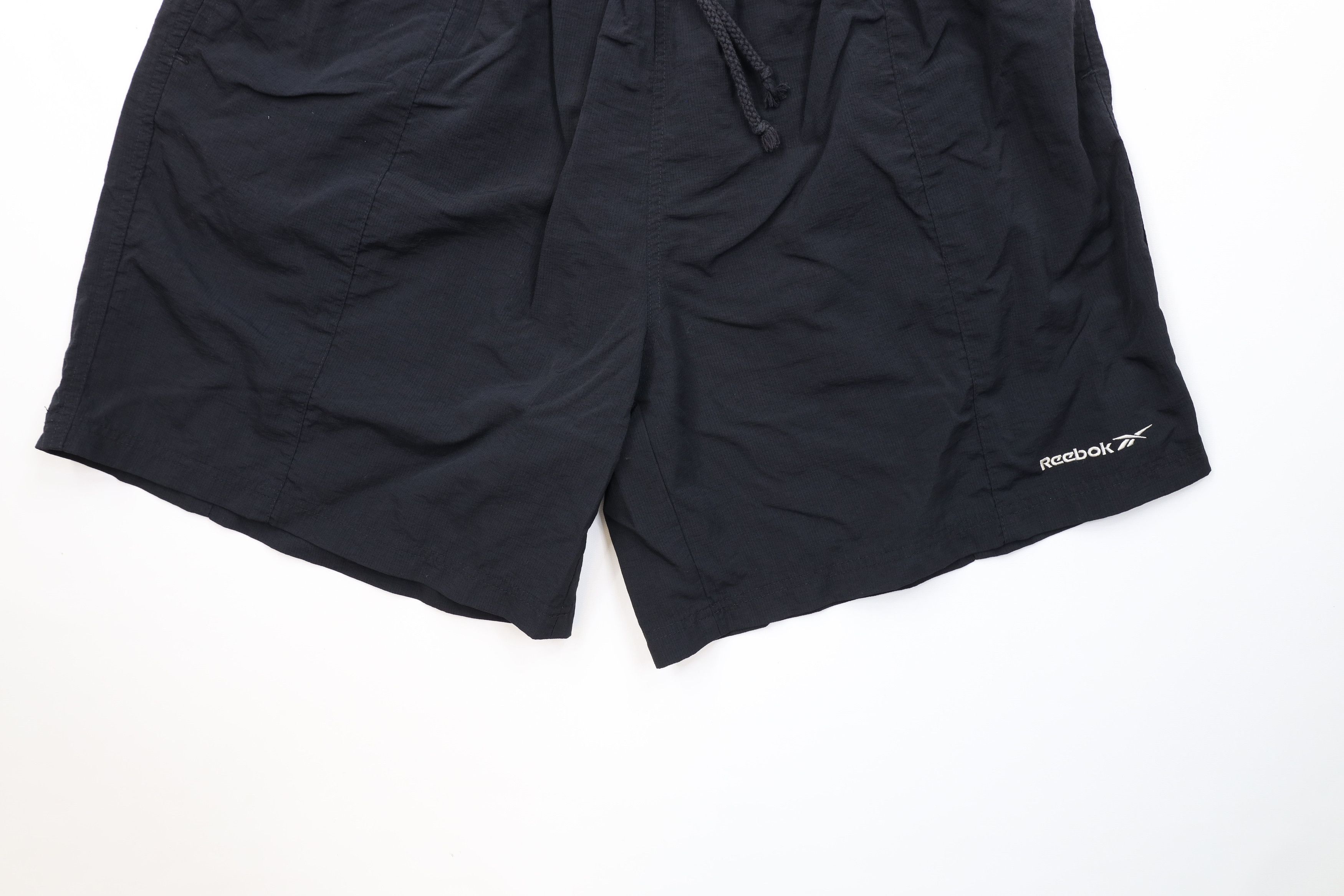 Reebok Vintage 90s Reebok Spell Out Above Knee Shorts Black Nylon Size US 38 / EU 54 - 4 Thumbnail