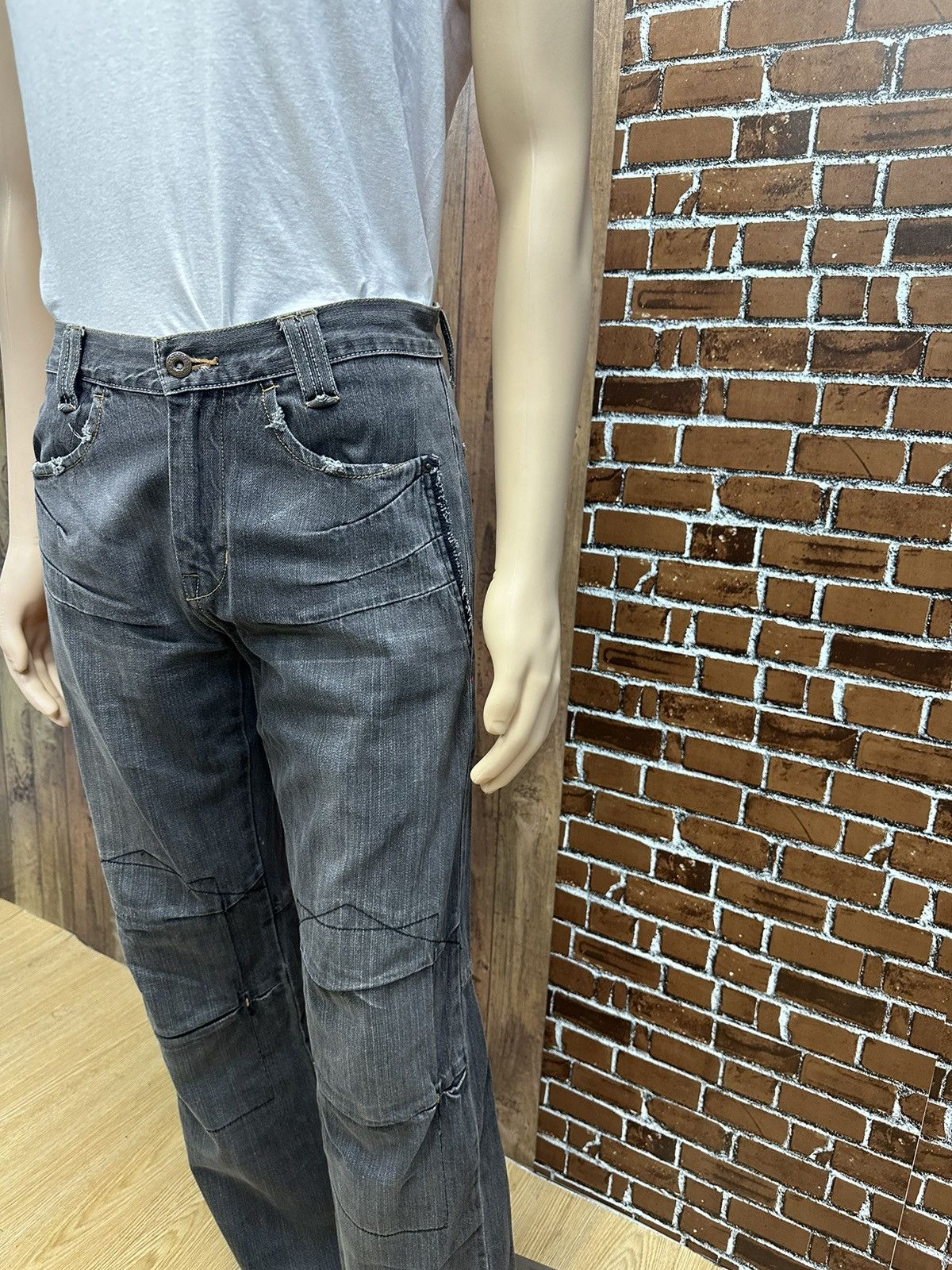 Beauty Beast × If Six Was Nine × Japanese Brand Vintage Free Gate Grey Denim D255 Size US 30 / EU 46 - 20 Thumbnail