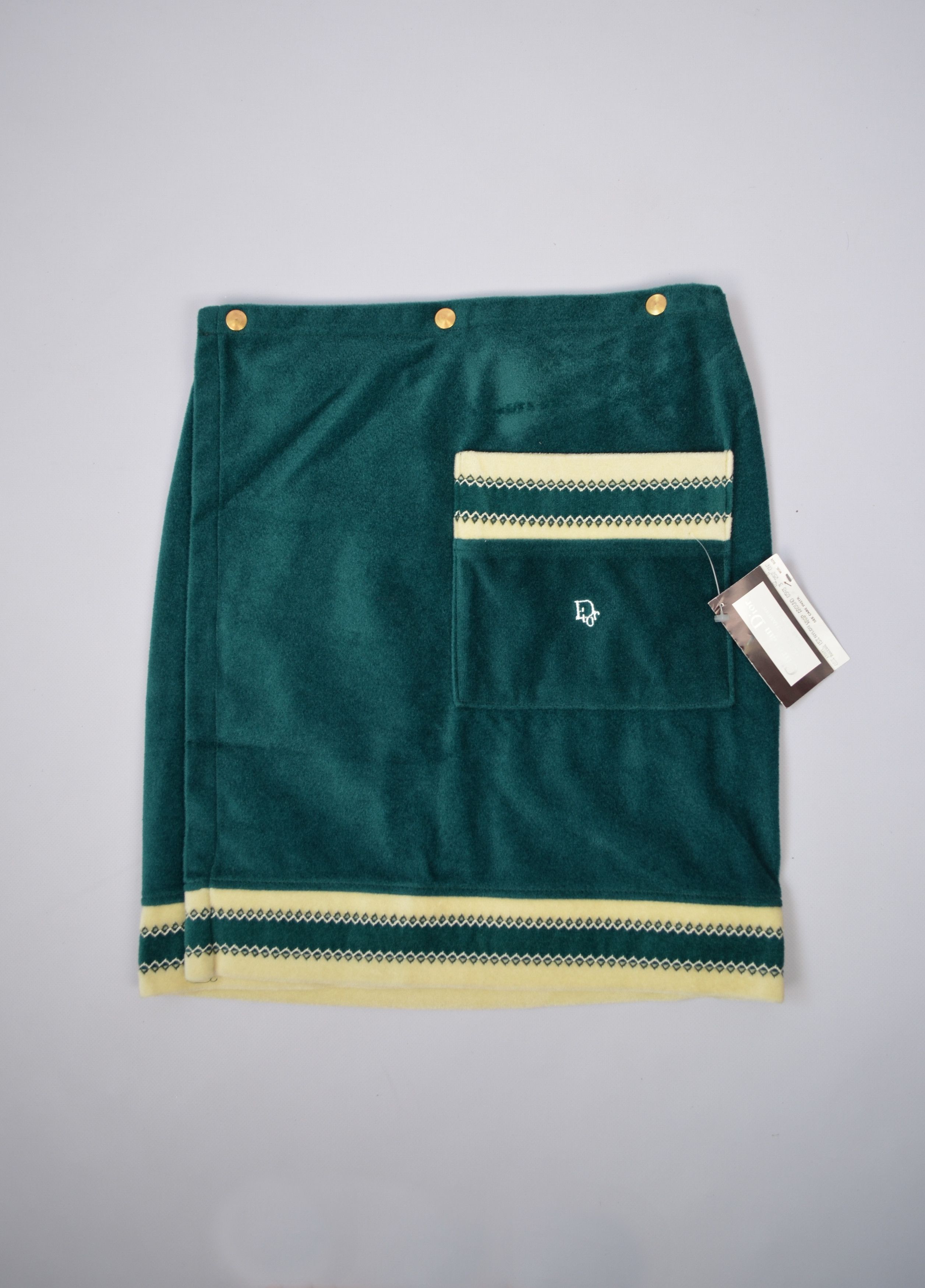 Christian Dior Monsieur × Designer × Dior Christian Dior Robe De Chambre Logo Velvet Wrap Skirt OS Size 28" / US 6 / IT 42 - 12 Thumbnail
