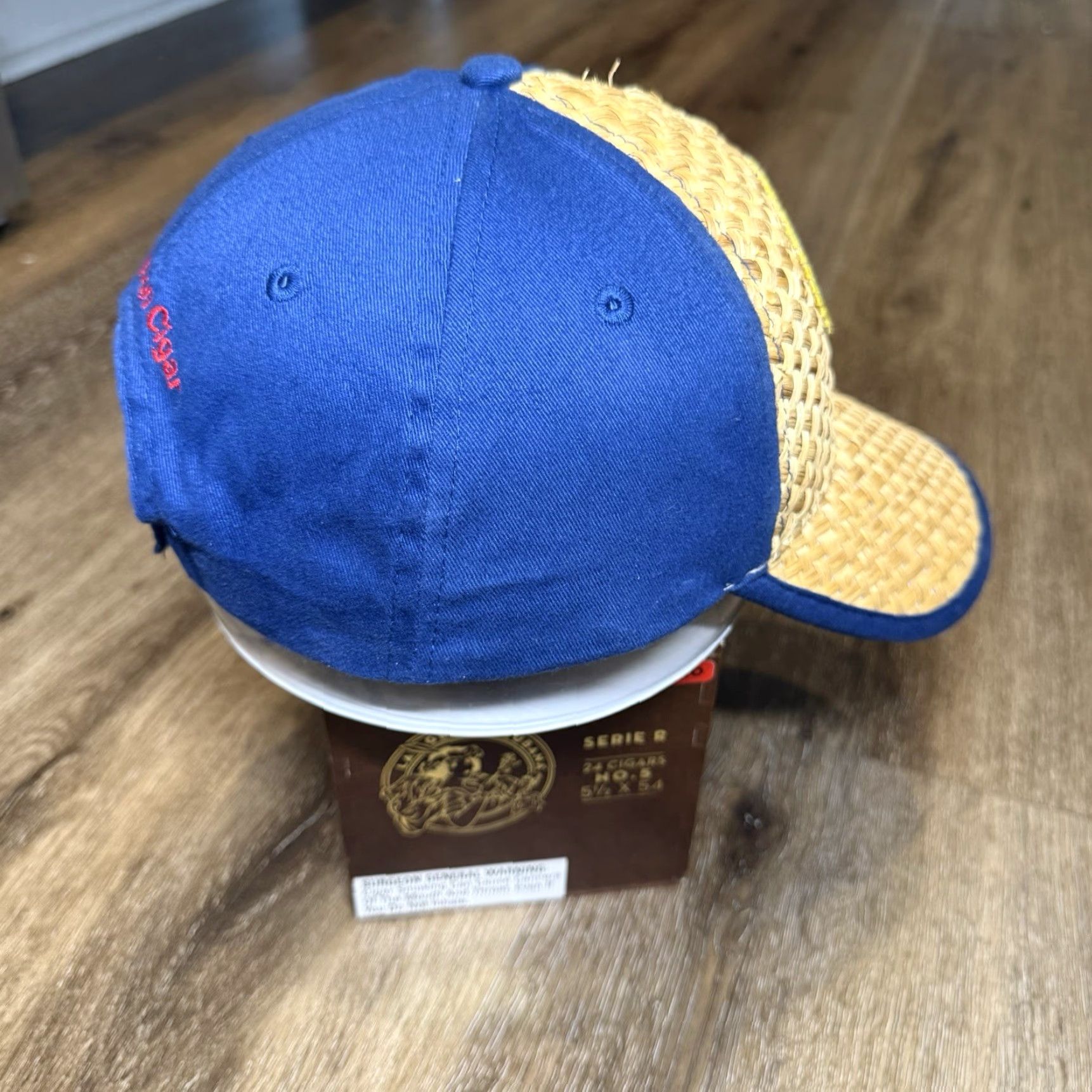 Vintage Thompson Cuban Cigars Hat Baseball Cap Blue One Size Men Adjustable Lightweight 90s Fish Baseball Cap Florida wicker woven pattern Size ONE SIZE - 4 Thumbnail