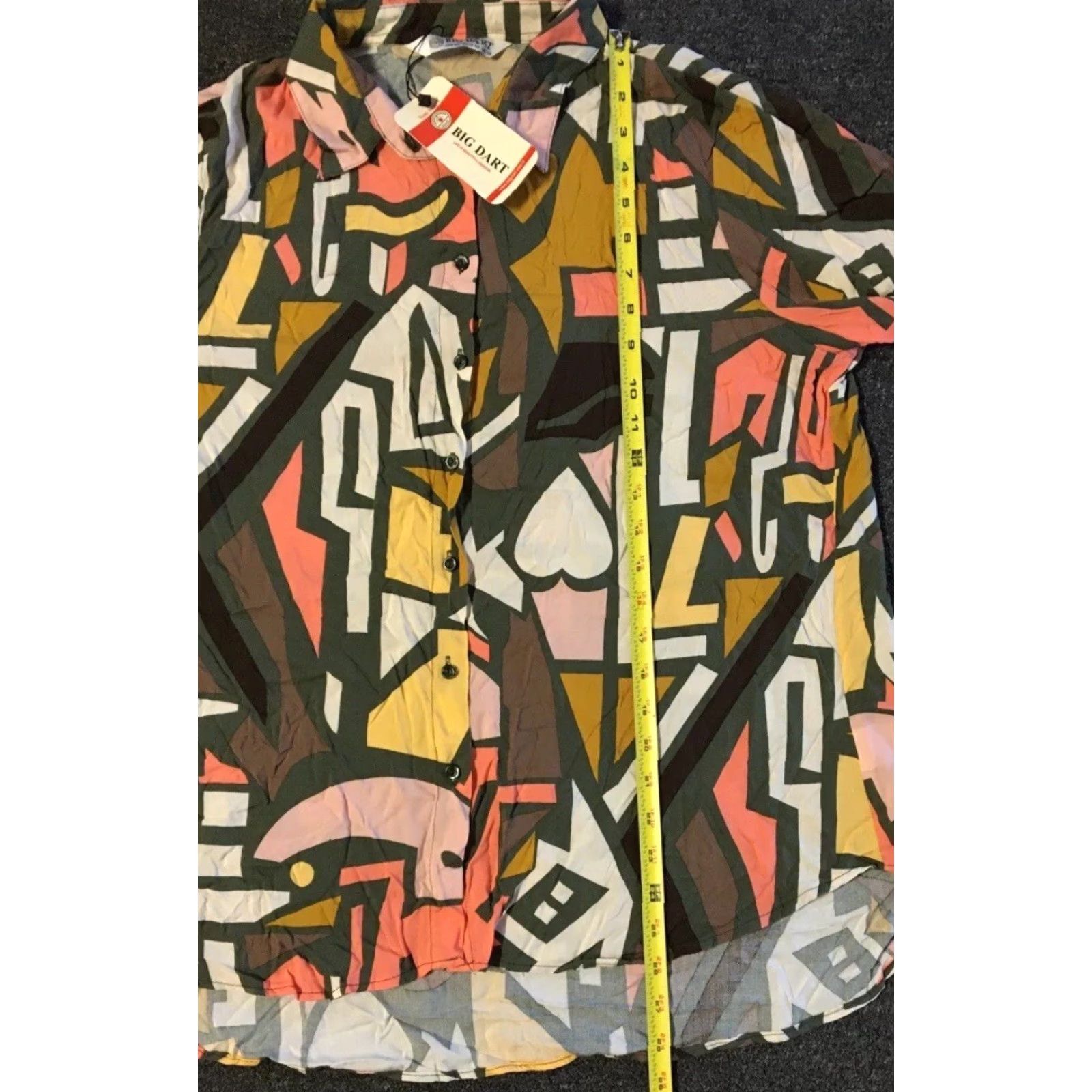 Vintage VINTAGE 90s Abstract Art All Over Print Shirt XL Women Brown Vaporwave Grunge Picasso Beach Surf Skate 80s Misc Size XL / US 12-14 / IT 48-50 - 6 Thumbnail