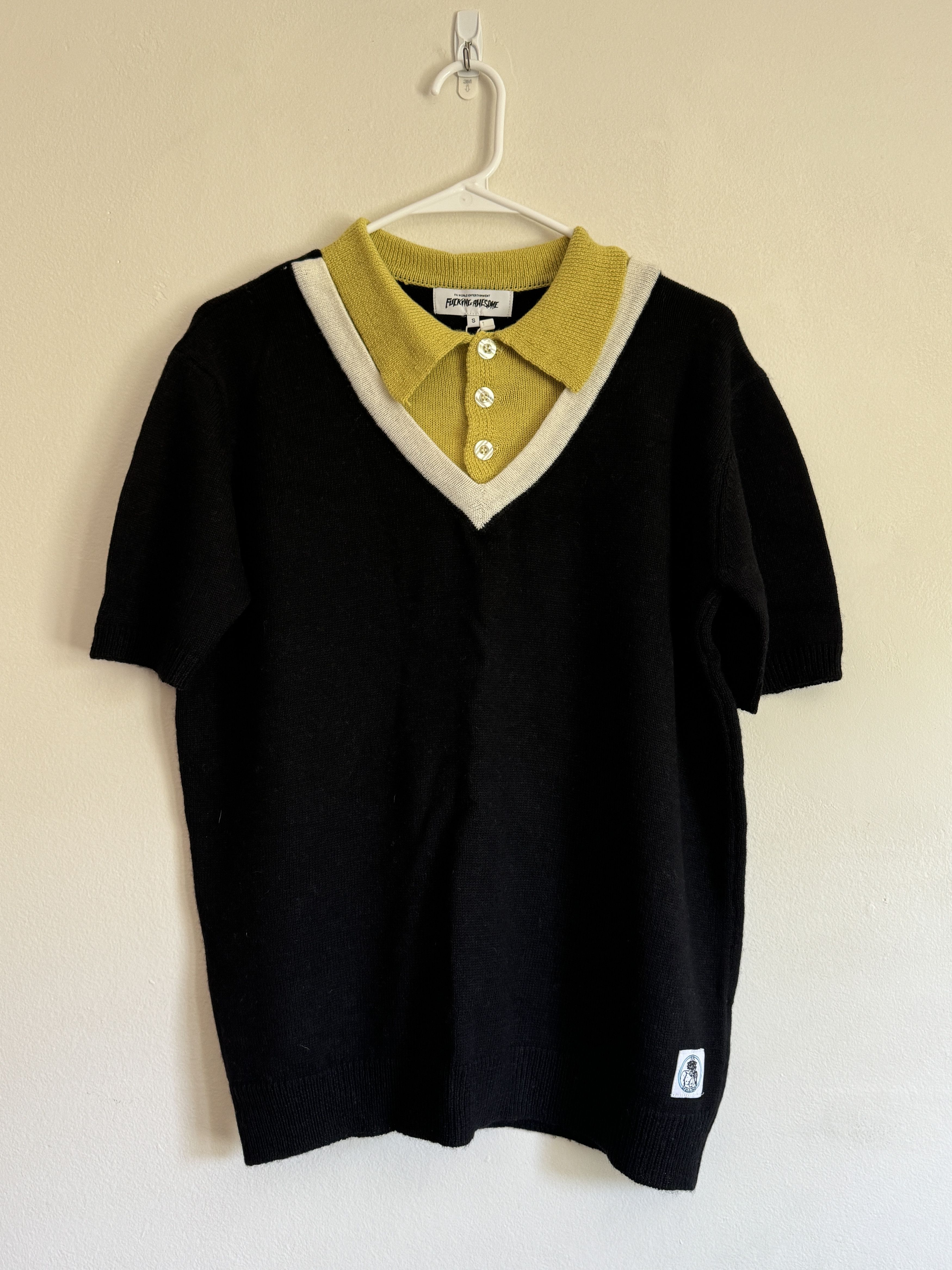 Fucking Awesome Fucking Awesome S/S Polo Sweater in Black / Yellow – Small Size US S / EU 44-46 / 1 - 1 Thumbnail