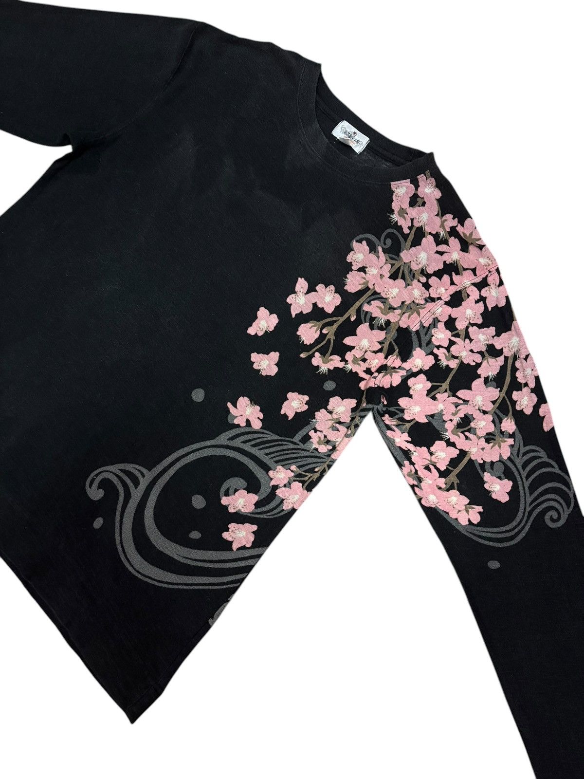 Japanese Brand × Kings Of Indigo × Seditionaries Vtg Japanese KOI Faded Embroidered Sakura Light Sweatshirt Size US L / EU 52-54 / 3 - 6 Thumbnail