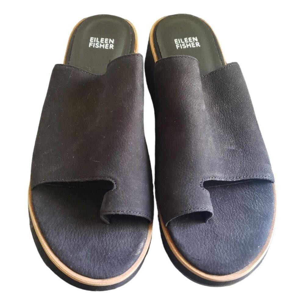 Eileen Fisher SH103 Eileen Fisher Dare Toe Ring Platform Slide Sandals 9.5 Size US 9.5 / IT 39.5 - 1 Thumbnail