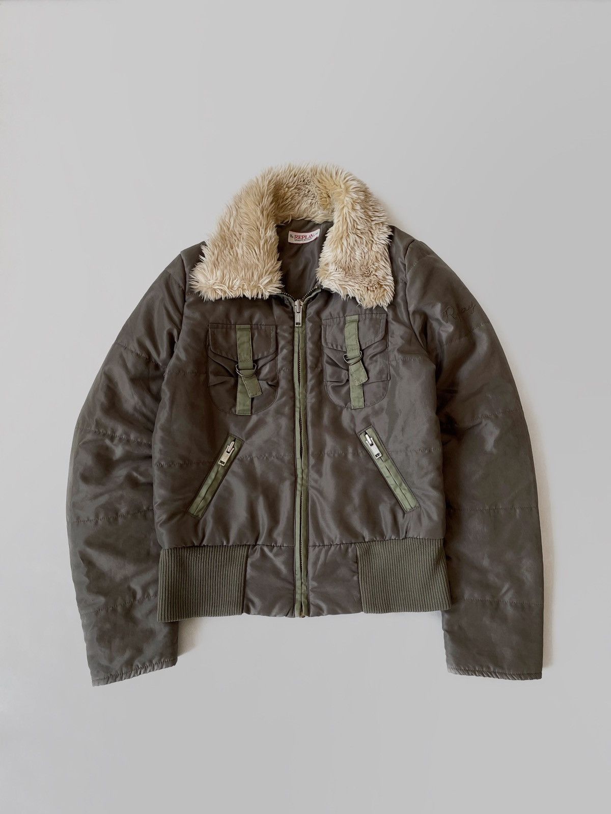 Replay Replay olive bomber jacket Y2K style Size S / US 4 / IT 40 - 2 Thumbnail