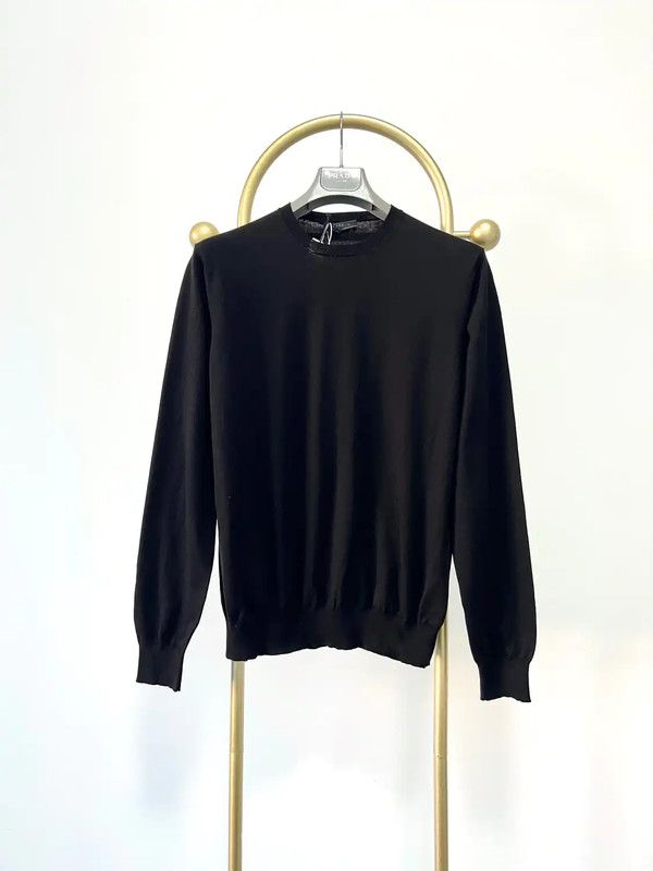 Prada Prada Black Long Sleeve Knitted Top for Men Size US L / EU 52-54 / 3 - 1 Thumbnail
