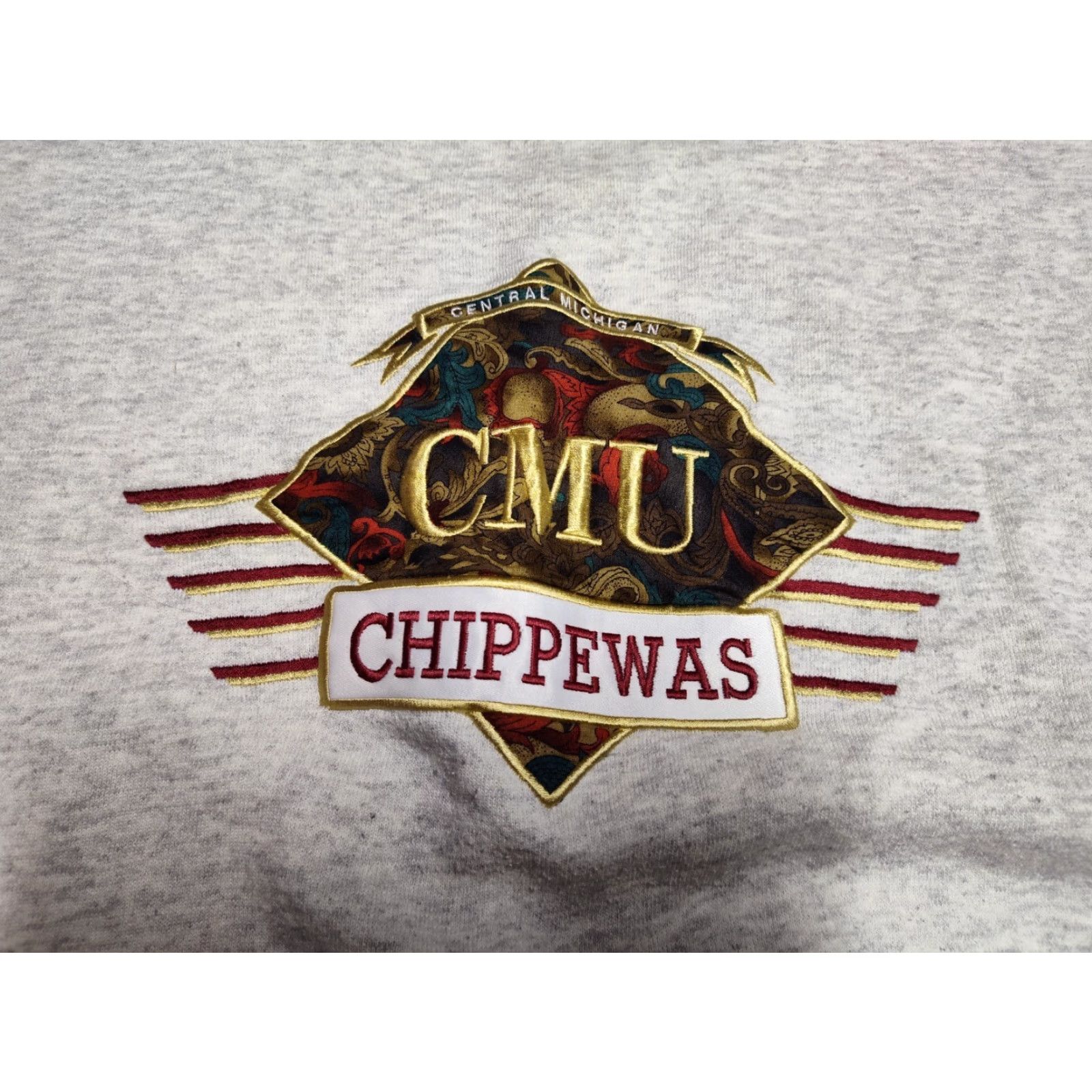 Chippewa VINTAGE Image Wear Central Michigan University Chipewas Embroidered Sweatshirt Mens Size L Gray Pullover Sweatshirt Embroidered University 50/50 Size US L / EU 52-54 / 3 - 4 Thumbnail