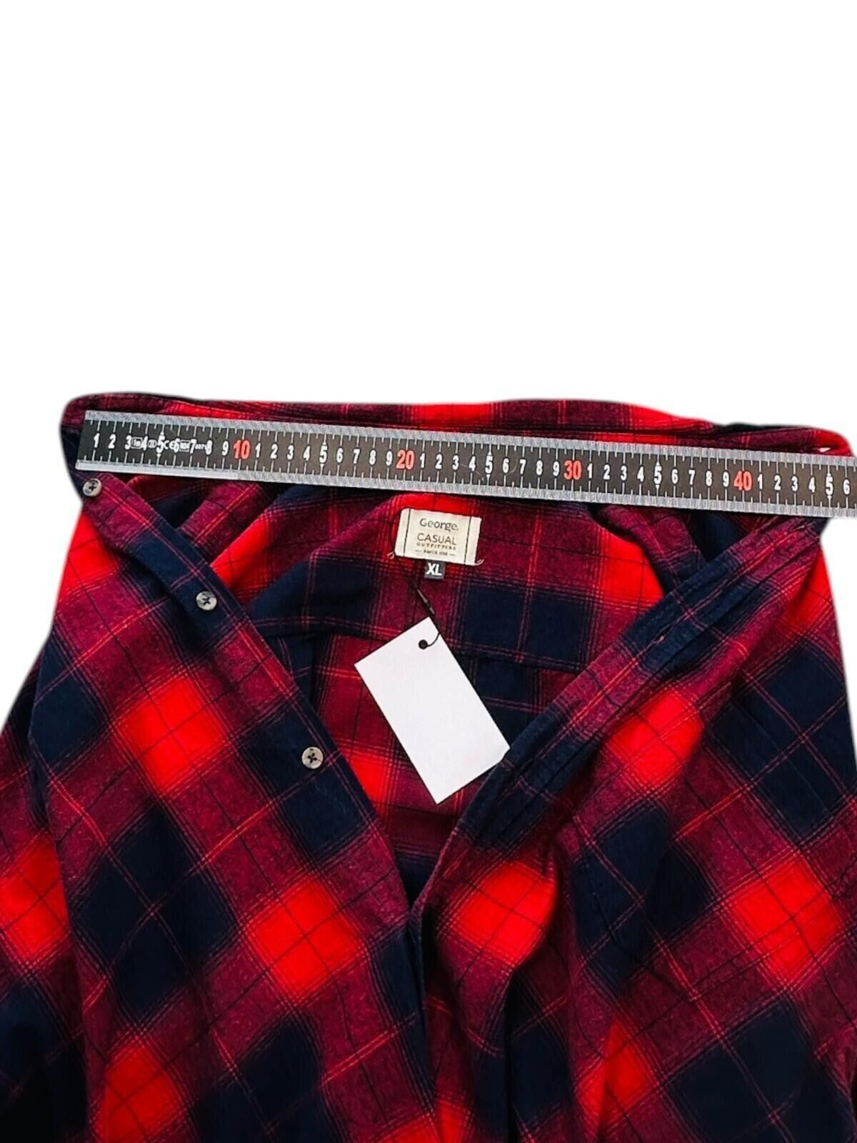 George George Shirt Men's UK Size XL Red Stripe Long Sleeve Size US XL / EU 56 / 4 - 12 Thumbnail