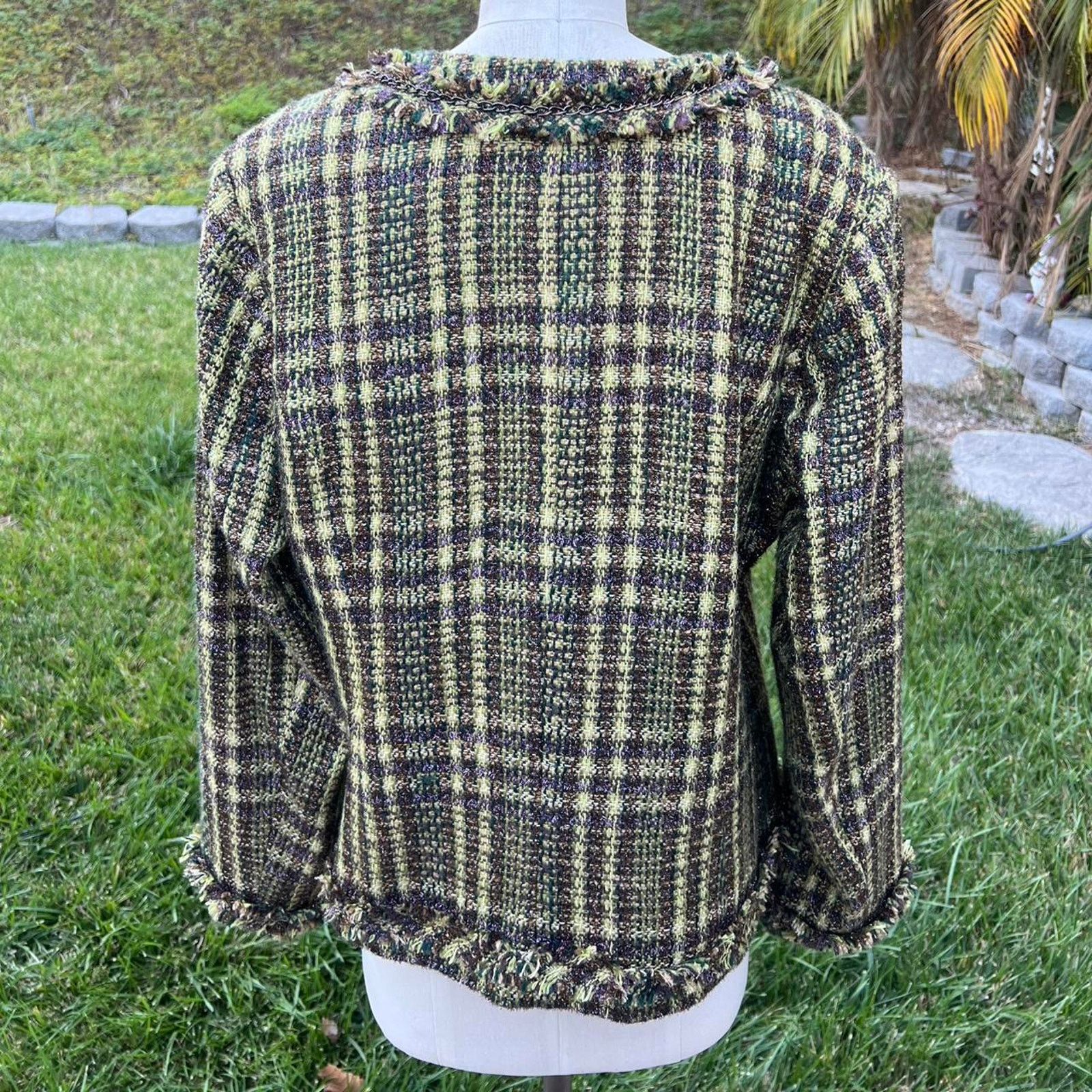 Chicos Chicos Green/Purple Tweed Blazer Size XL / US 12-14 / IT 48-50 - 2 Thumbnail