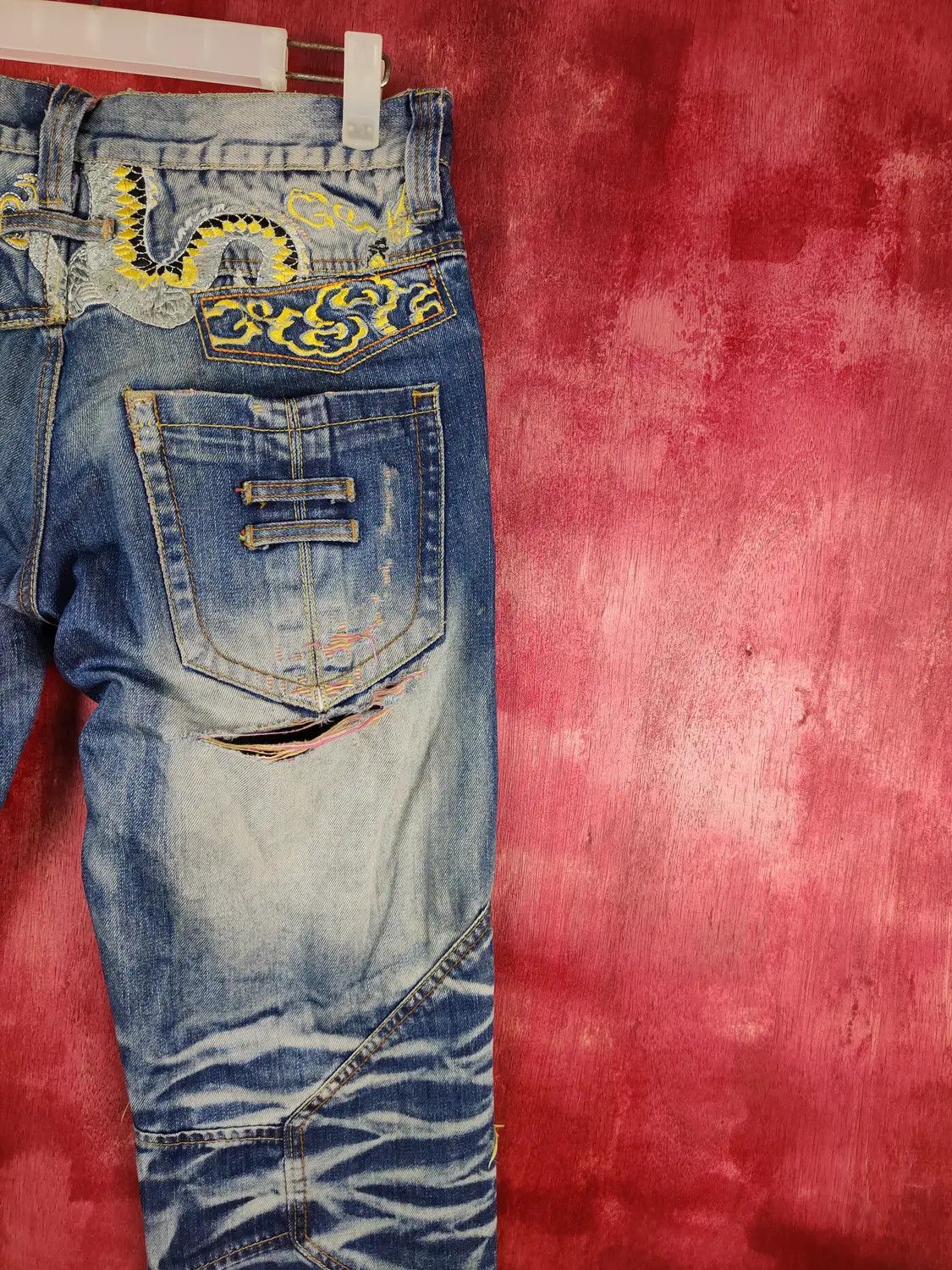 Hypebeast Crazy Leopard Dragon Ripped Distressed Denim Pants #S607DL Size US 30 / EU 46 - 14 Thumbnail