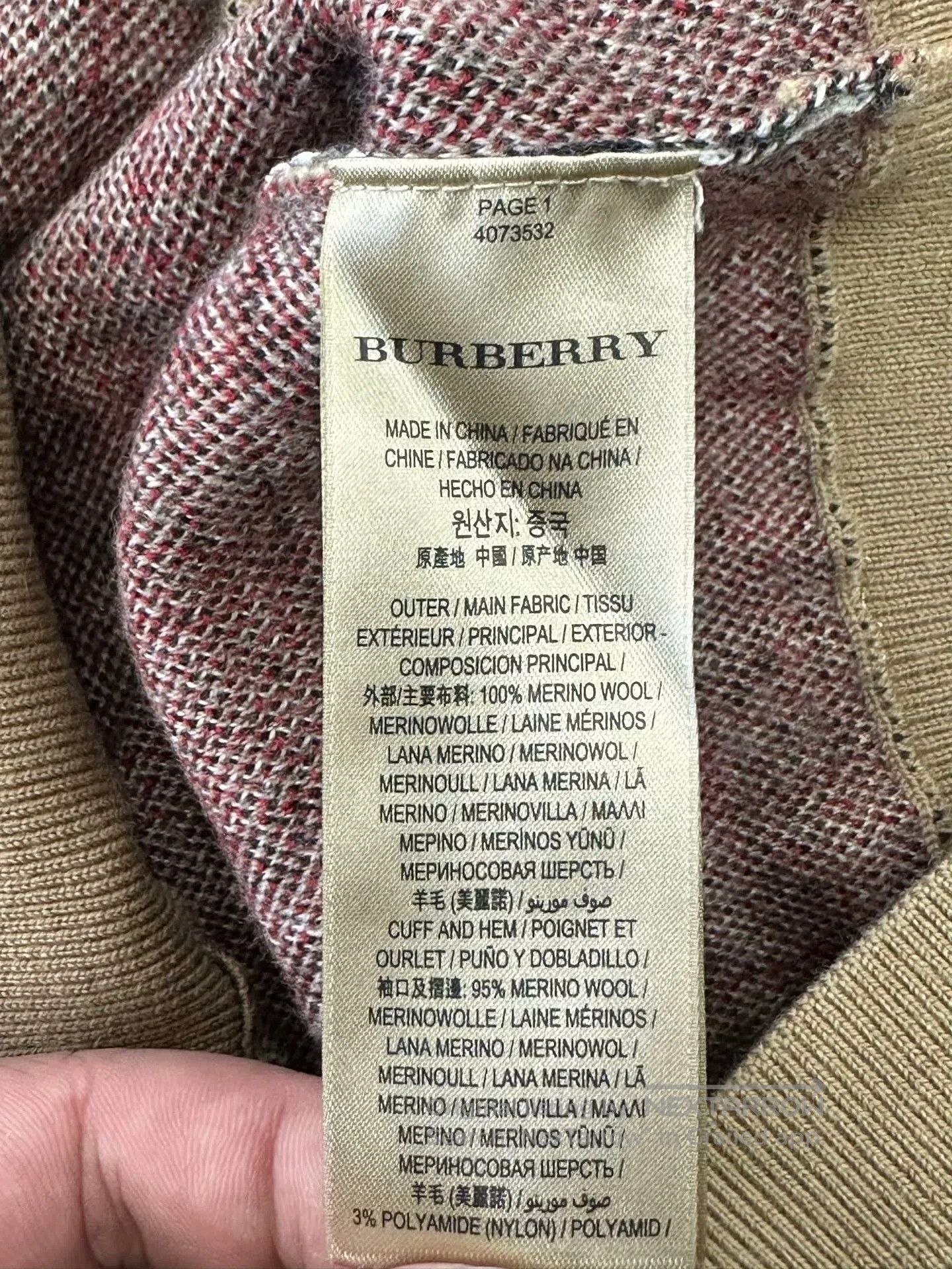 Burberry Burberry Beige Classic Graffiti Checkered Knit Sweater| Size US XS / EU 42 / 0 - 4 Thumbnail