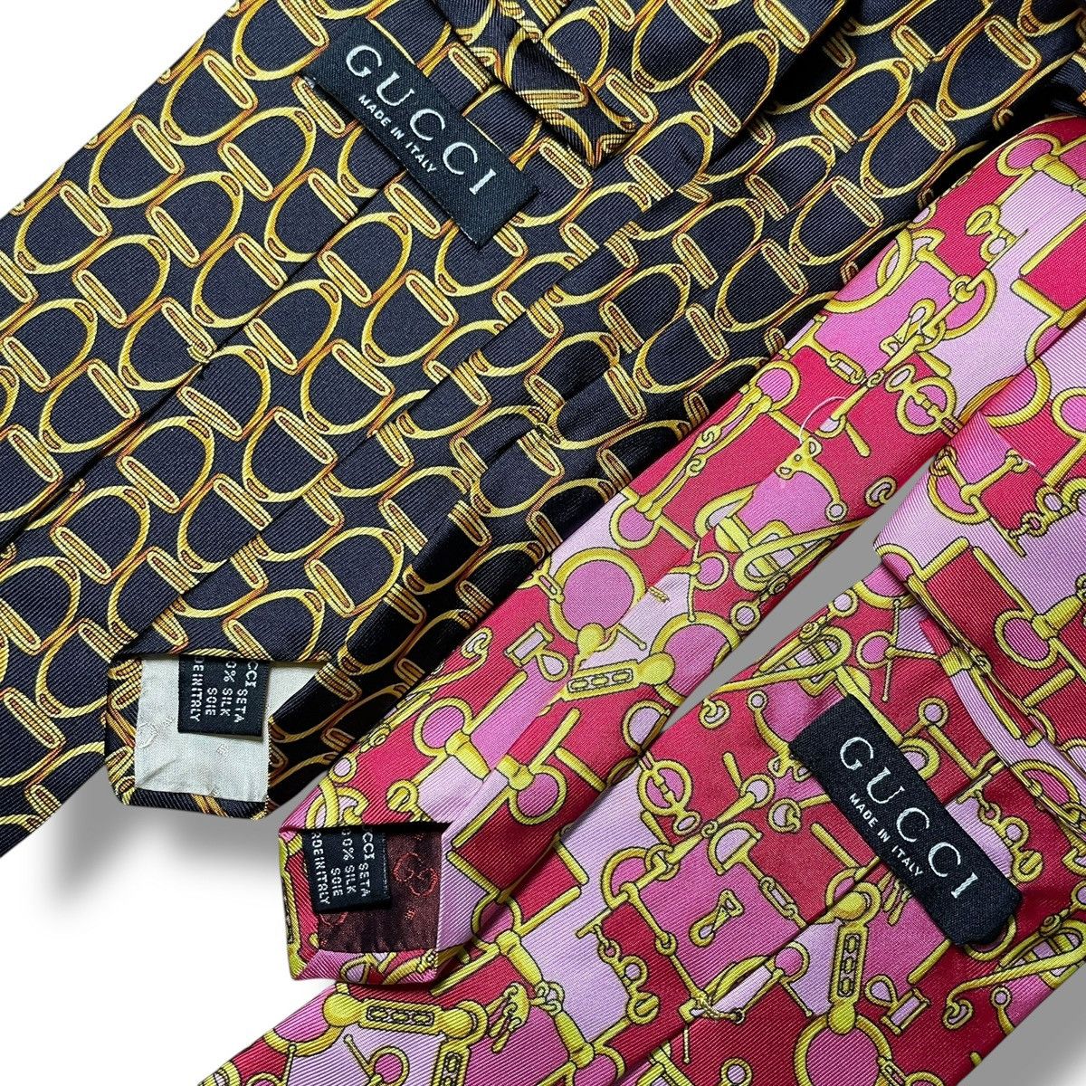 Gucci SET OF 2 - Gucci Tom Ford Era Locking Chains Silk Neckties Size ONE SIZE - 9 Thumbnail
