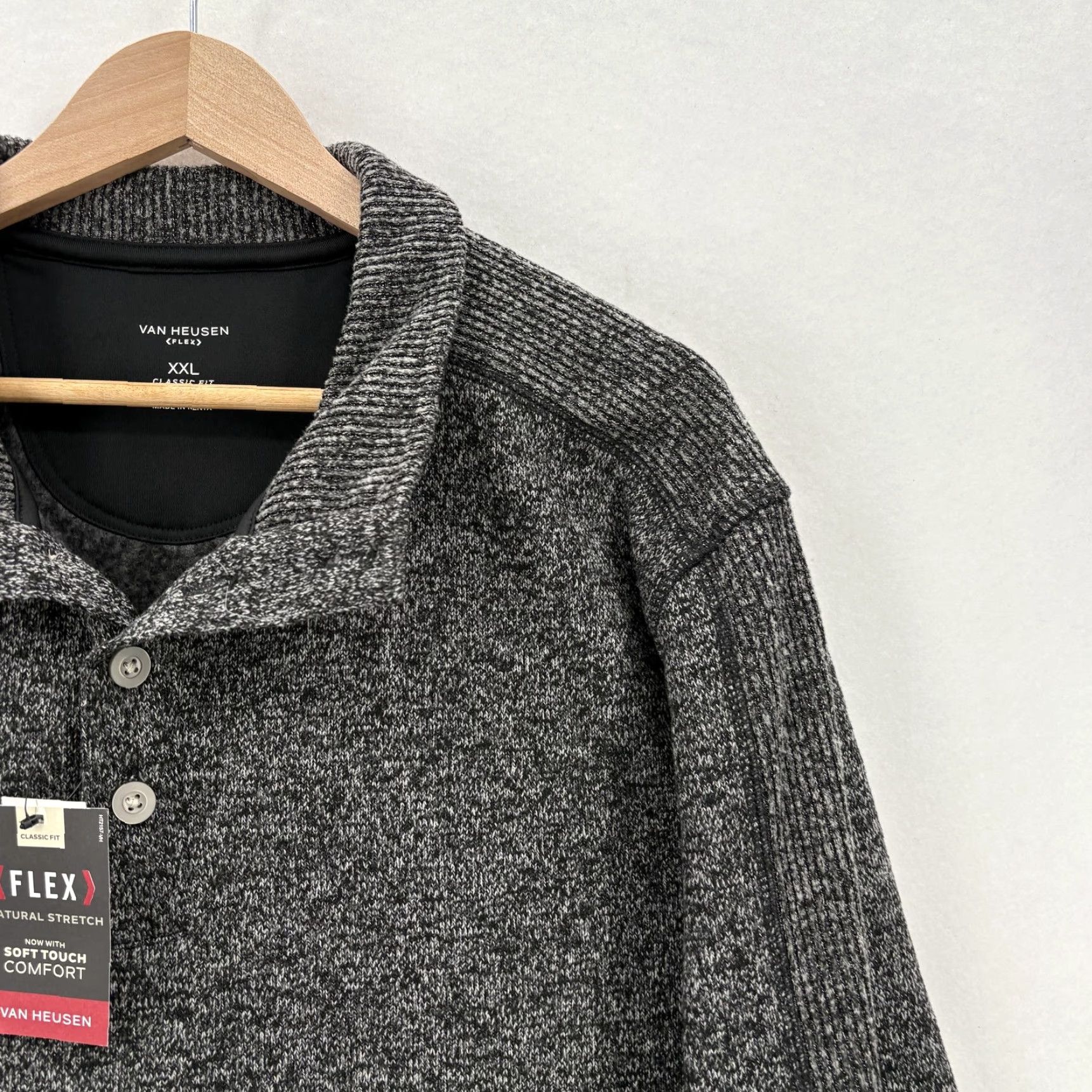 Van Heusen Van Heusen Sweater Mens 2XL Gray Mock Neck Knit Pullover Button NWT Regular Winter Casual Knitwear Mens Size US XXL / EU 58 / 5 - 2 Thumbnail