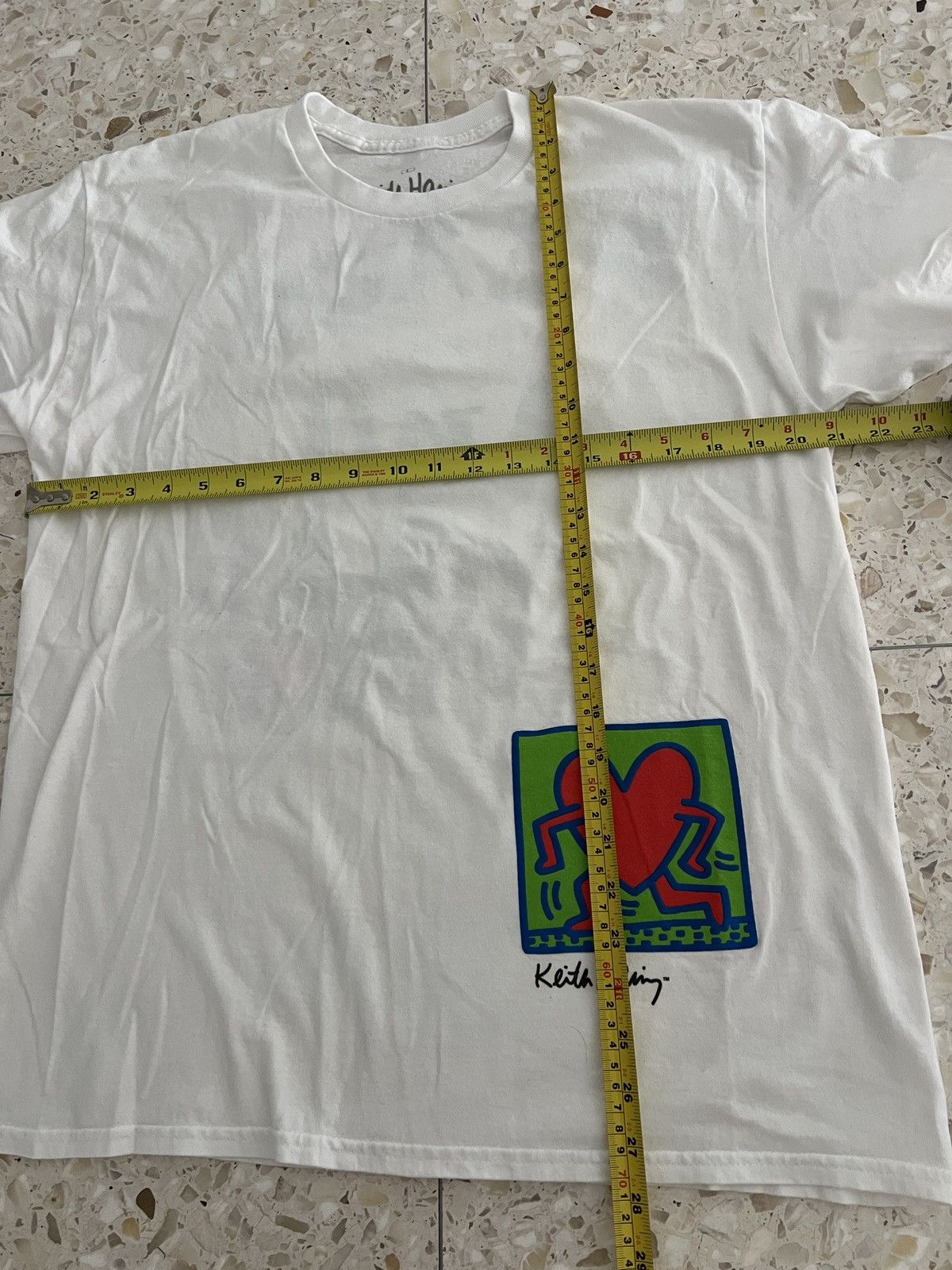 Keith Haring Keith Haring Peace and Love Heart Bat Dog Art Spellout Size US L / EU 52-54 / 3 - 11 Thumbnail