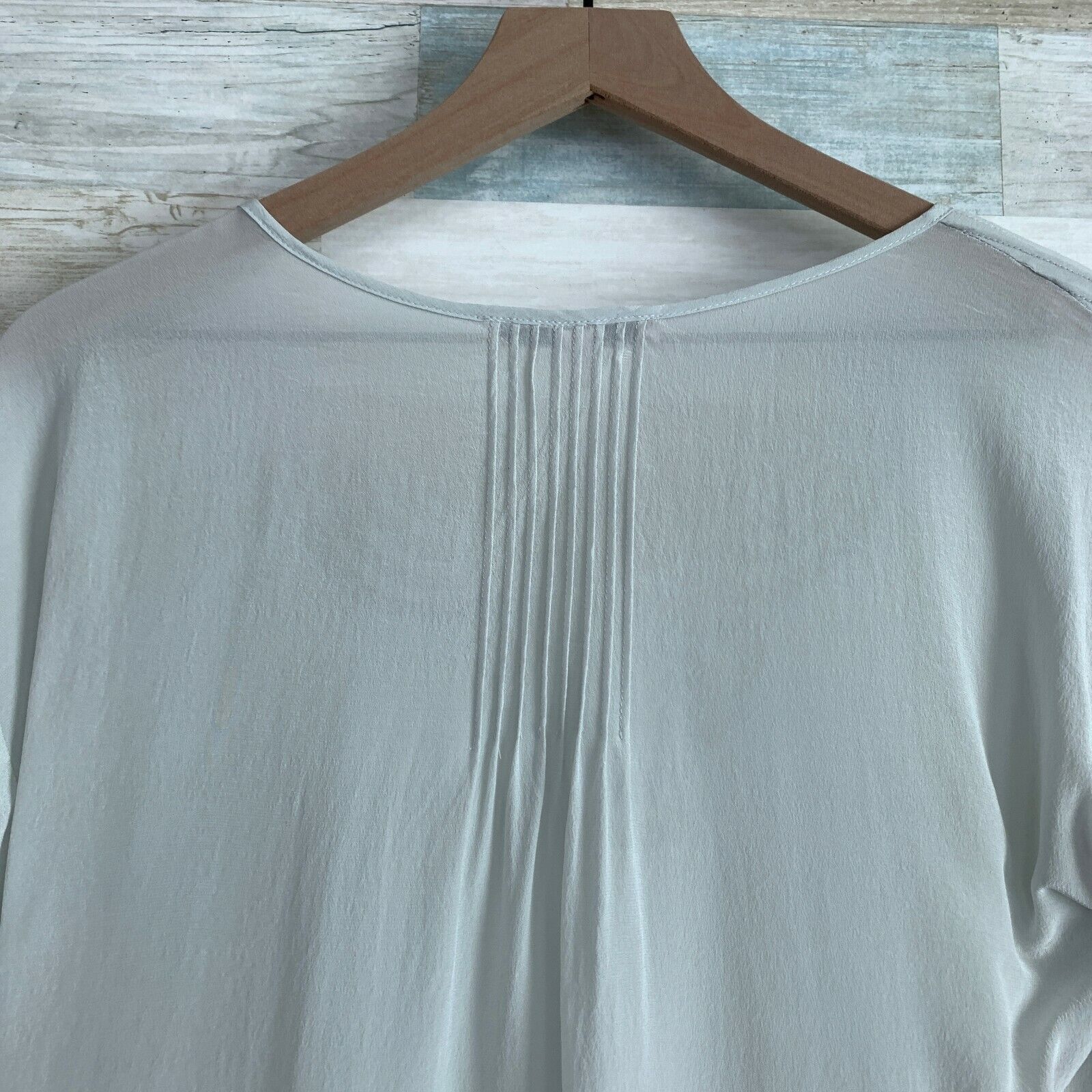 Other Daniel Rainn Silk Pleated Lace Blouse Blue Crepe De Chine XS Size XS / US 0-2 / IT 36-38 - 6 Thumbnail