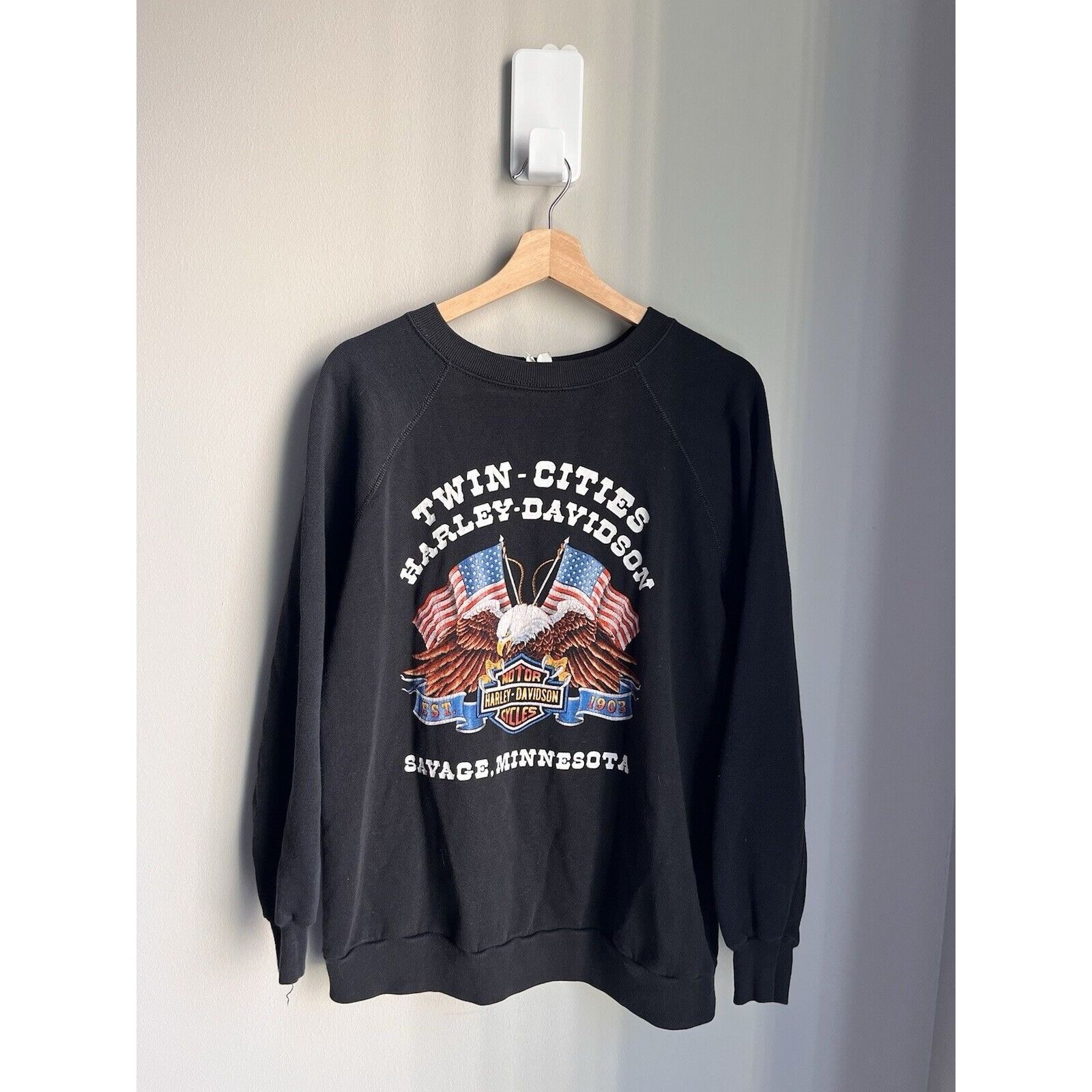 Harley Davidson VINTAGE HARLEY DAVIDSON MN 3D EMBLEM CREWNECK SWEATSHIRT 90s Size US L / EU 52-54 / 3 - 2 Thumbnail
