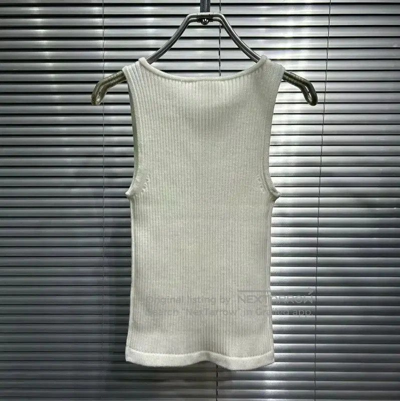 Miu Miu Miu Miu Summer Cream Wool Embroidered Tank Top . Size M / US 6-8 / IT 42-44 - 2 Thumbnail