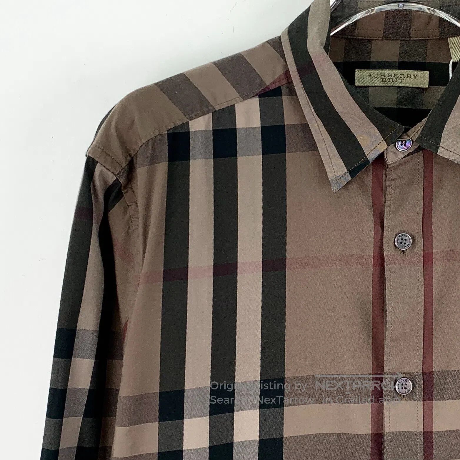 Burberry Burberry Contrast Classic Plaid Design Cotton Lapel Single Size US M / EU 48-50 / 2 - 3 Thumbnail
