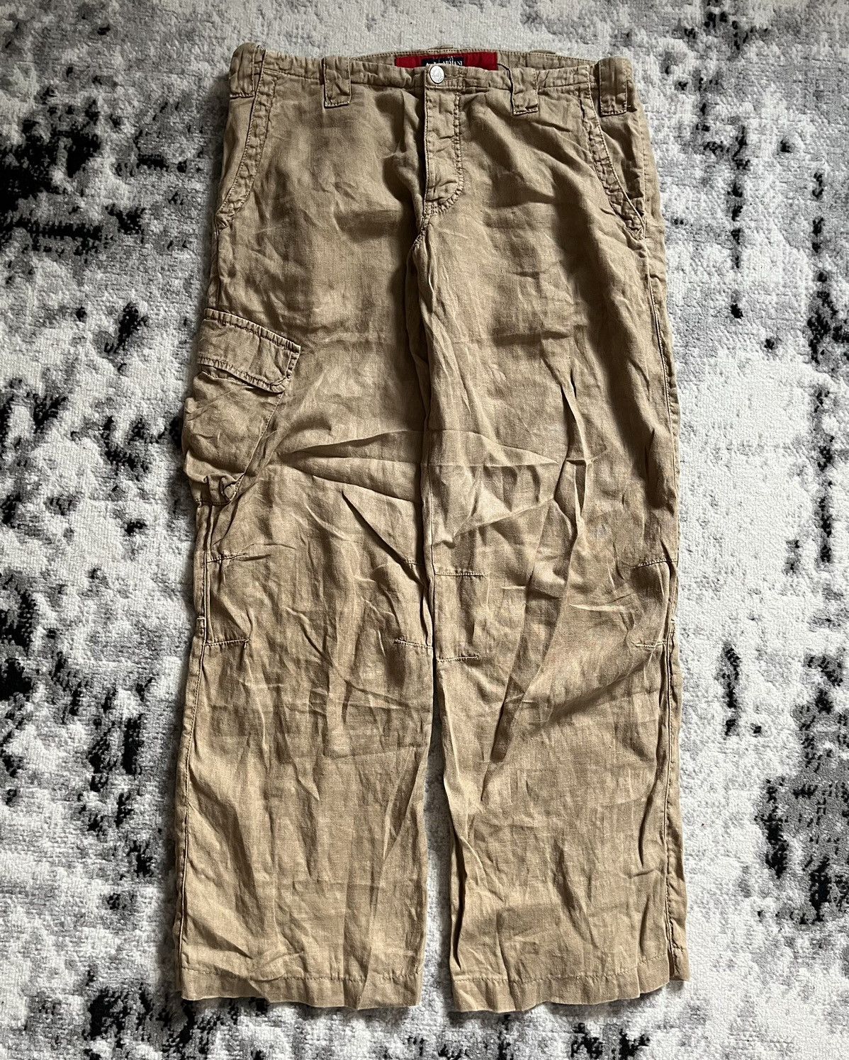 image of Archival Clothing x Armani Cargo Relaxed Pants in Beige, Men's (Size 34)