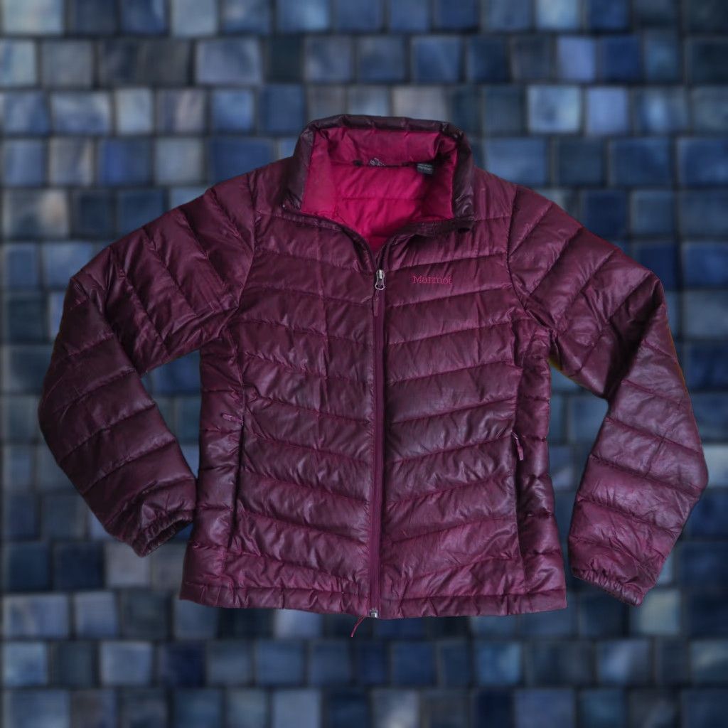 Marmot MARMOT Jacket Women S Plum Purple Goose Down Full Zip Logo Outdoor Hiking Puffer Size S / US 4 / IT 40 - 1 Thumbnail