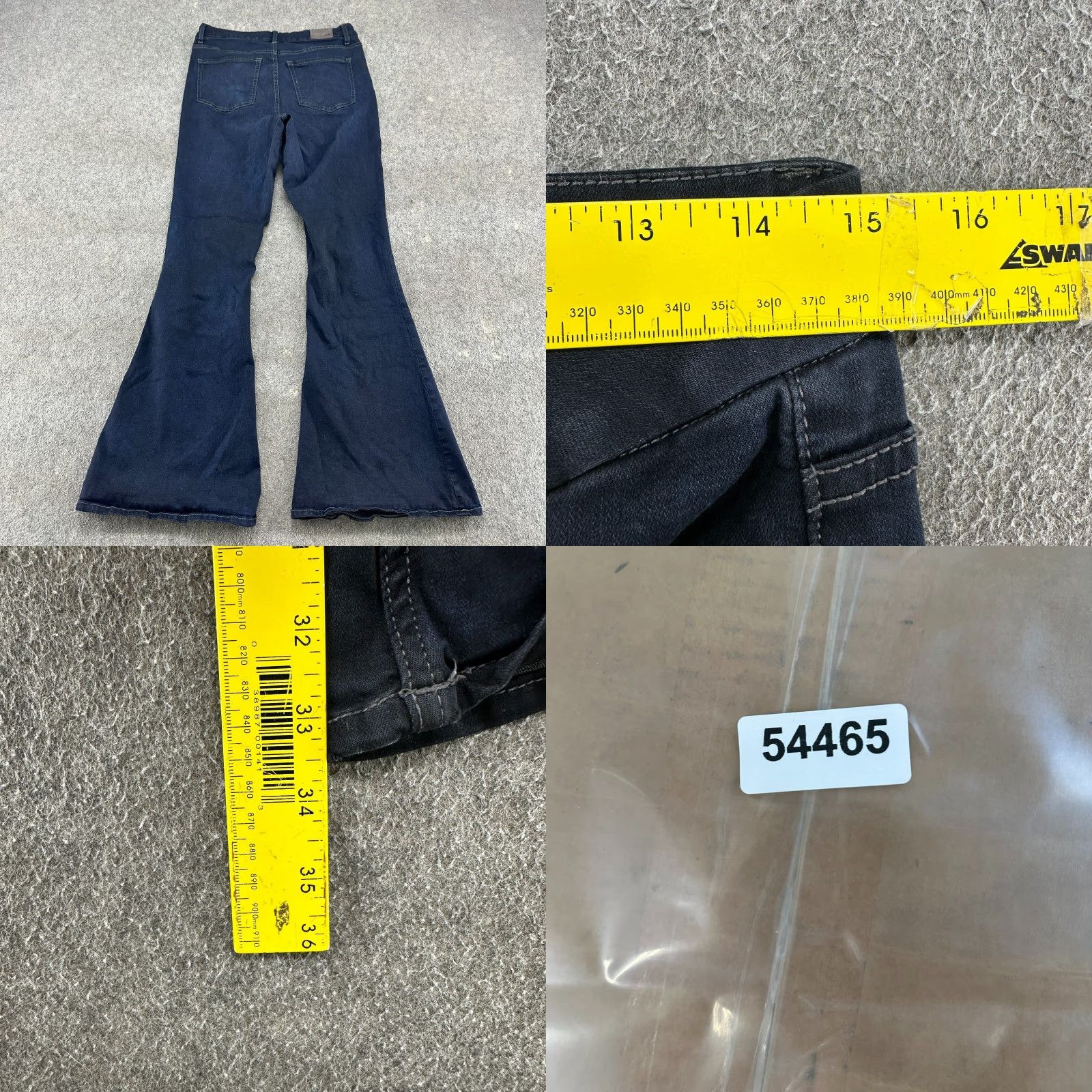 Vintage VINTAGE Buckle Jeans Womens 29x33.5 Black Denim Flared High Rise Stretch Inseam 33.5 Regular Rock Vintage Ladies Womens Size 30" / US 8 / IT 44 - 8 Thumbnail