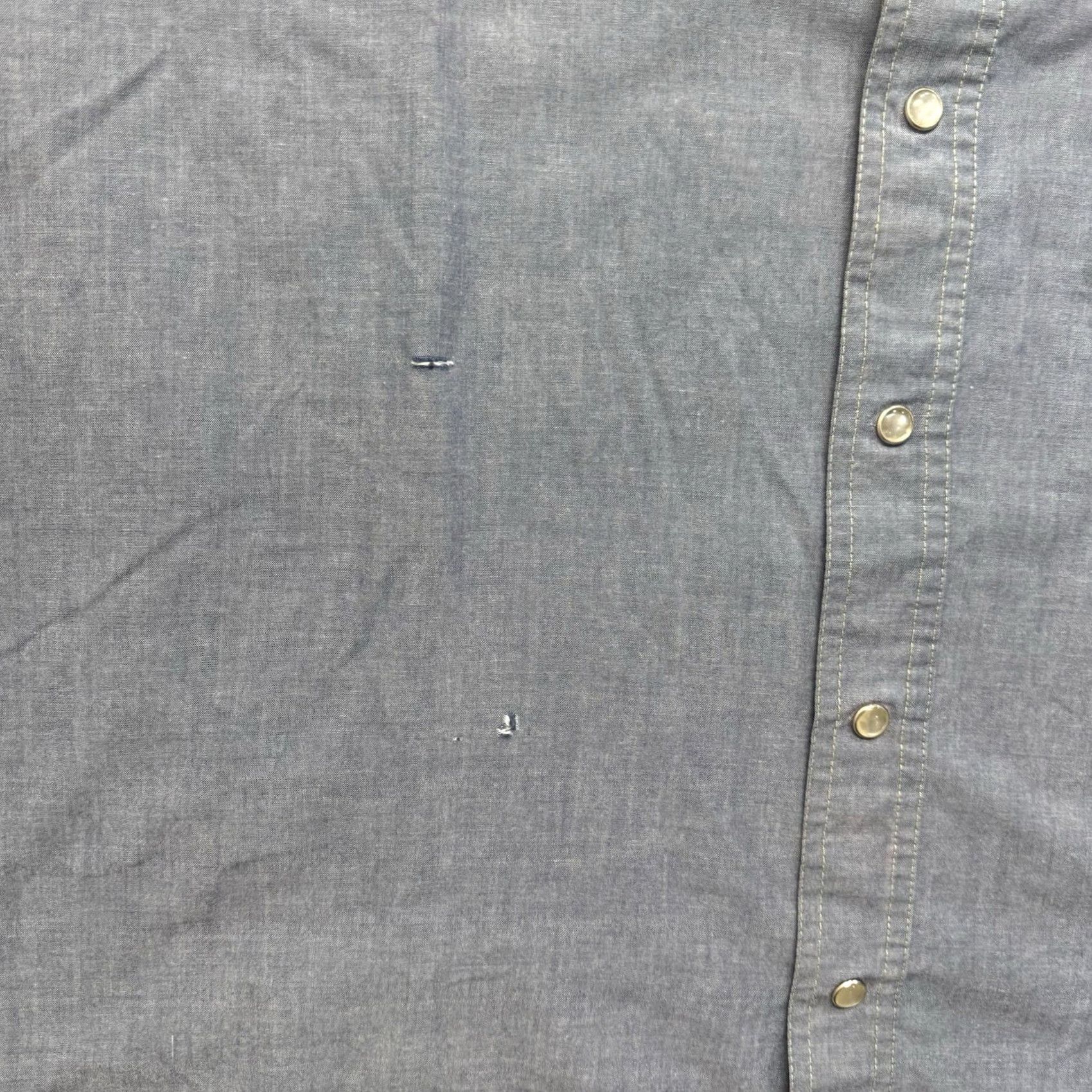 Vintage VINTAGE Key Chambray Work Shirt Mens XL Pearl Snap 70s Western Blue Cowboy USA Shirt Mens XL Blue Chambray Pearl Snap Western 70s Cowboy USA Size US XL / EU 56 / 4 - 3 Thumbnail