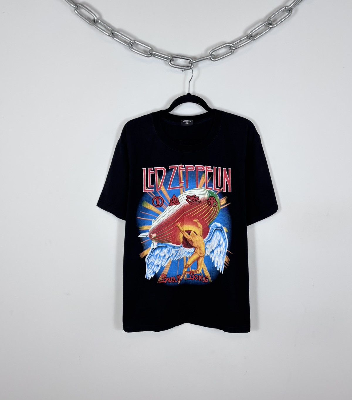 Band Tees Vintage Led Zeppelin Swan Song Rare Hype Black Band Tee Size US XL / EU 56 / 4 - 1 Thumbnail