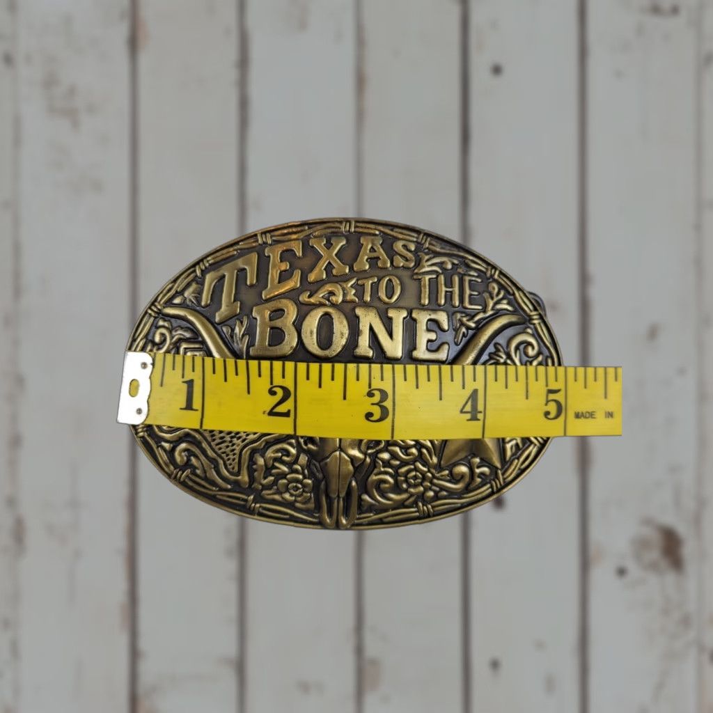 Vintage Texas To The Bone Belt Buckle Long Horn (5.00 x 3.50) Size ONE SIZE - 1 Thumbnail