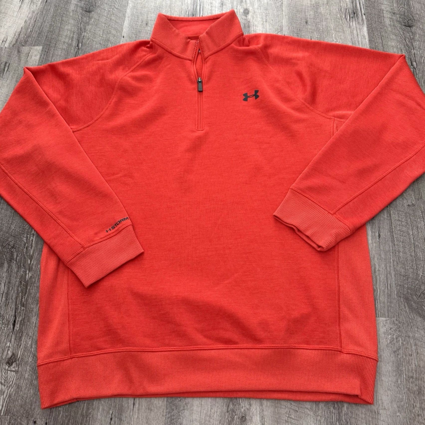 Under Armour Under Armour STORM Fleece Mens XL Loose 1/4 Zip Pullover Orange Top Activewear Long Sleeve Casual Sports Athleisure Mens XL Orange Size US XL / EU 56 / 4 - 8 Thumbnail
