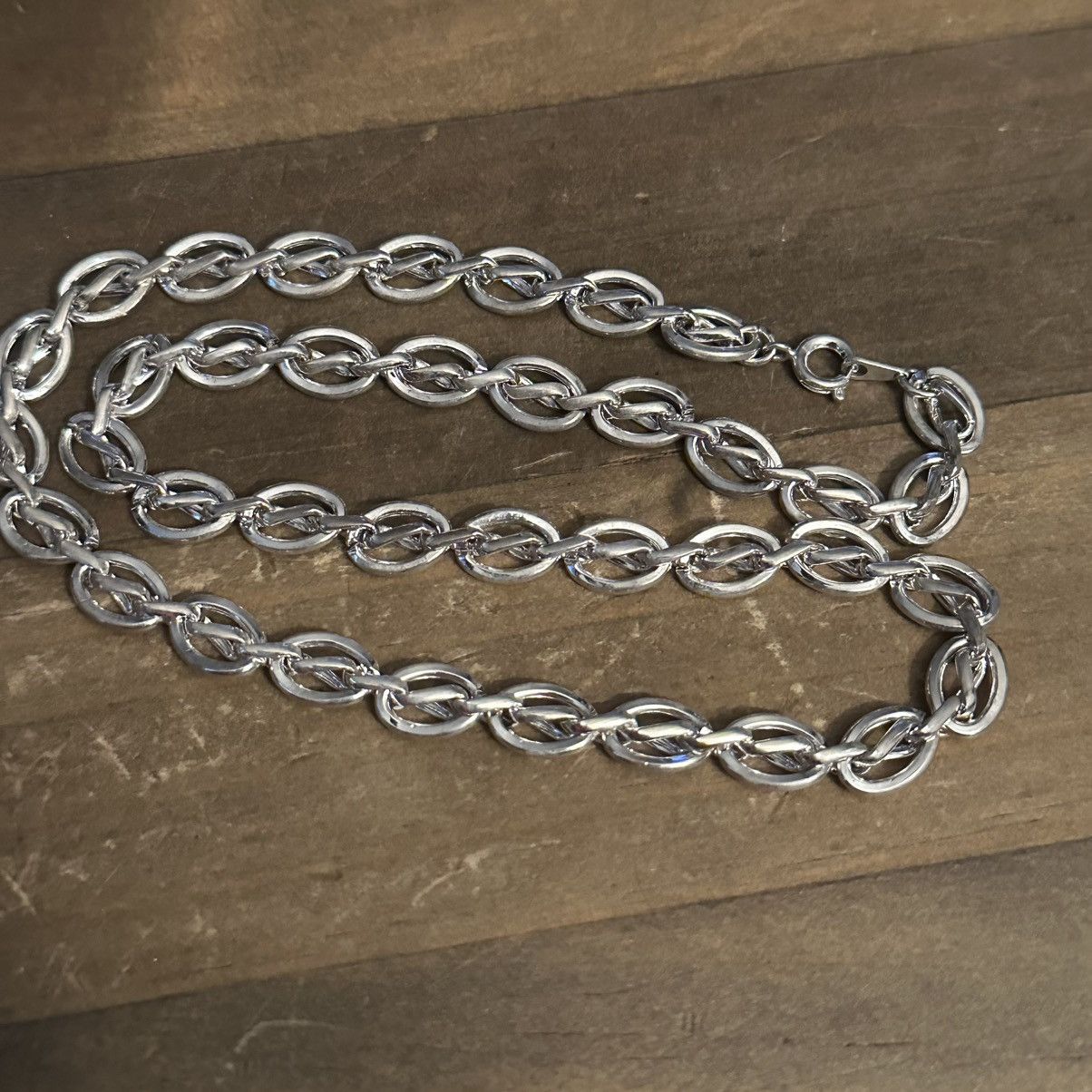 Vintage Vintage silver tone woven link chain necklace Size ONE SIZE - 3 Thumbnail