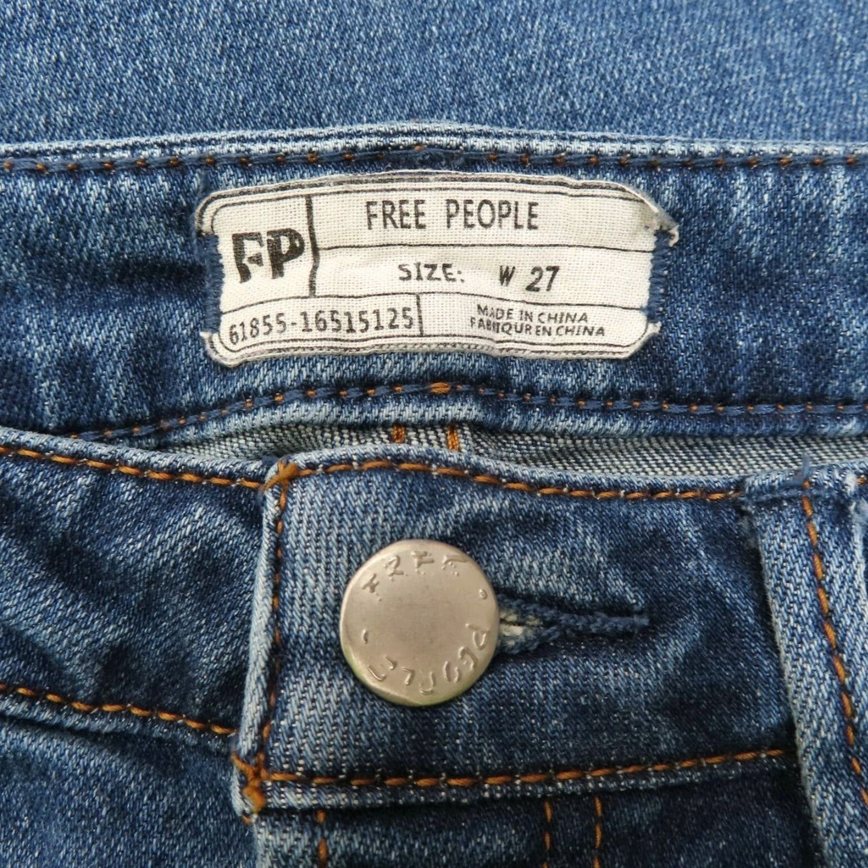 Free People Free People Jeans Women 27 Button Fly Medium Blue Denim Skinny Pockets 5-Pocket Design Regular Fit Vintage No? Size 27" / US 4 / IT 40 - 6 Thumbnail