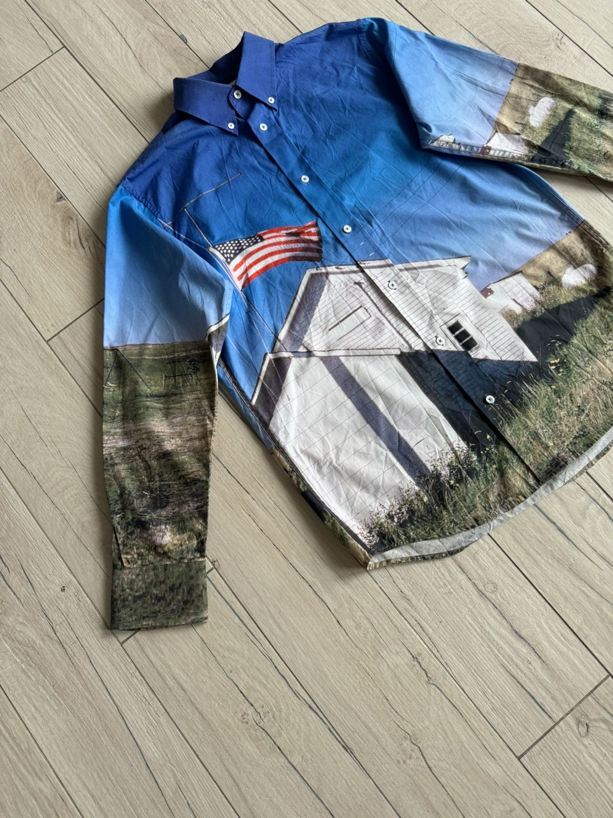 Calvin Klein 205W39NYC Calvin Klein X Andy Warhol American Flag Button Up Shirt Size US M / EU 48-50 / 2 - 3 Thumbnail