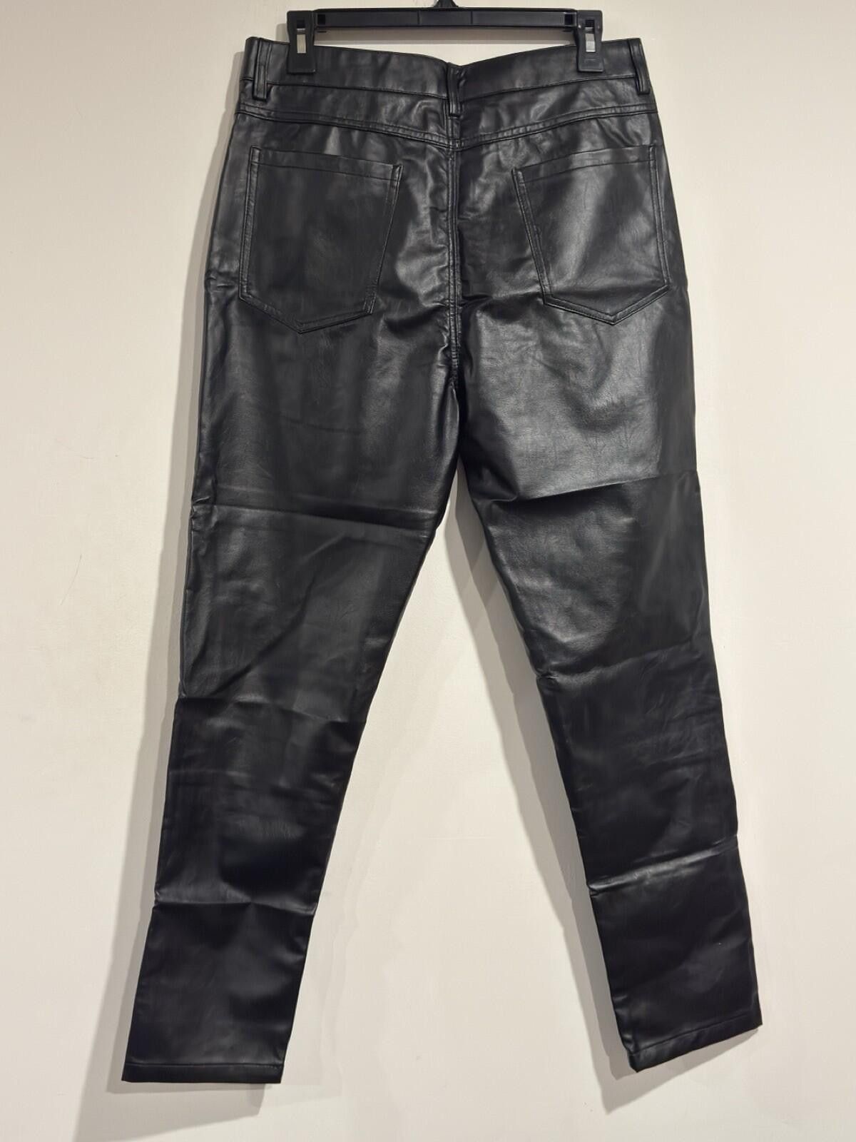 The Unbranded Brand Black Faux Leather Pants Womens Straight Leg High Waist M Size 32" / US 10 / IT 46 - 11 Thumbnail