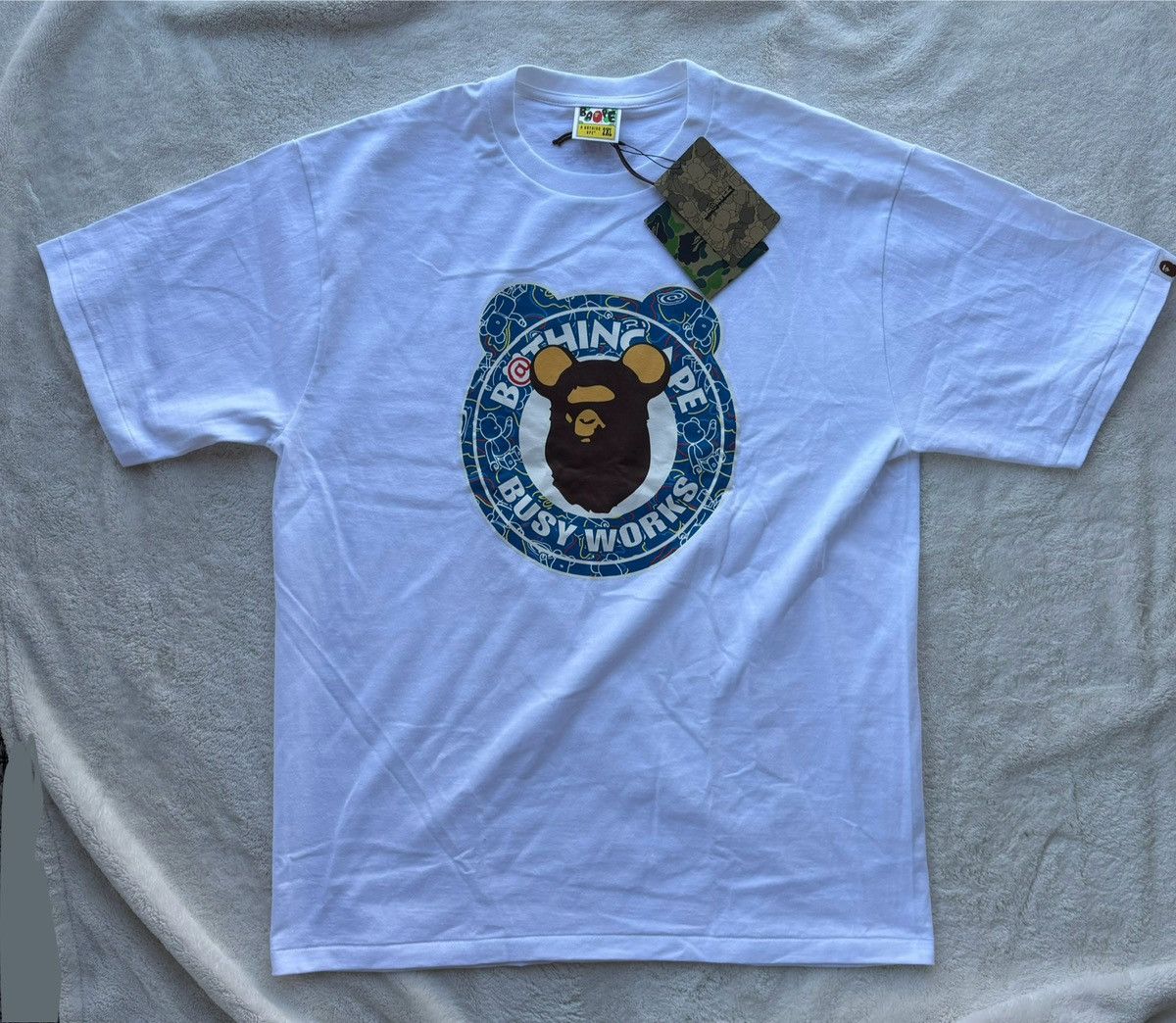 Bape Bape x Bearbrick White Circle Logo Tee Size US XXL / EU 58 / 5 - 1 Thumbnail