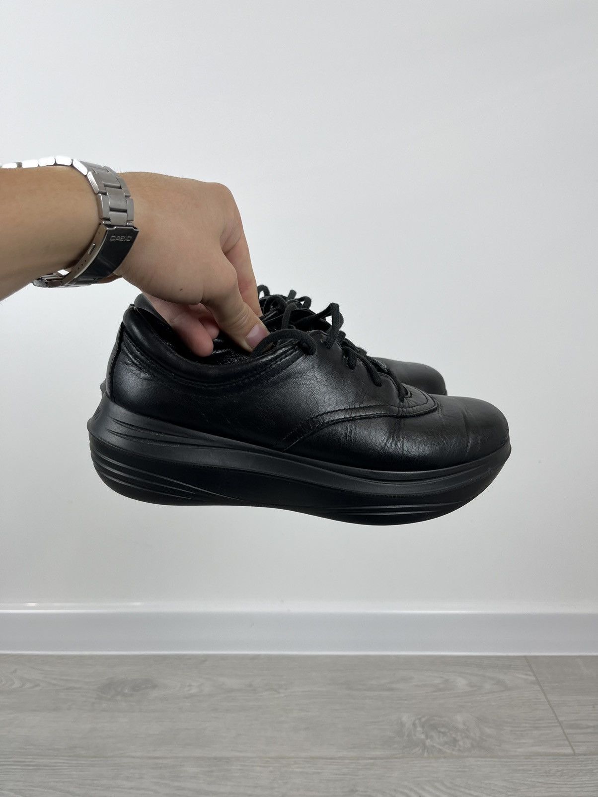 Kybun Kybun Wangbi Women’s Black Leather Sneakers Shoes Y2K Size US 7 / IT 37 - 5 Thumbnail