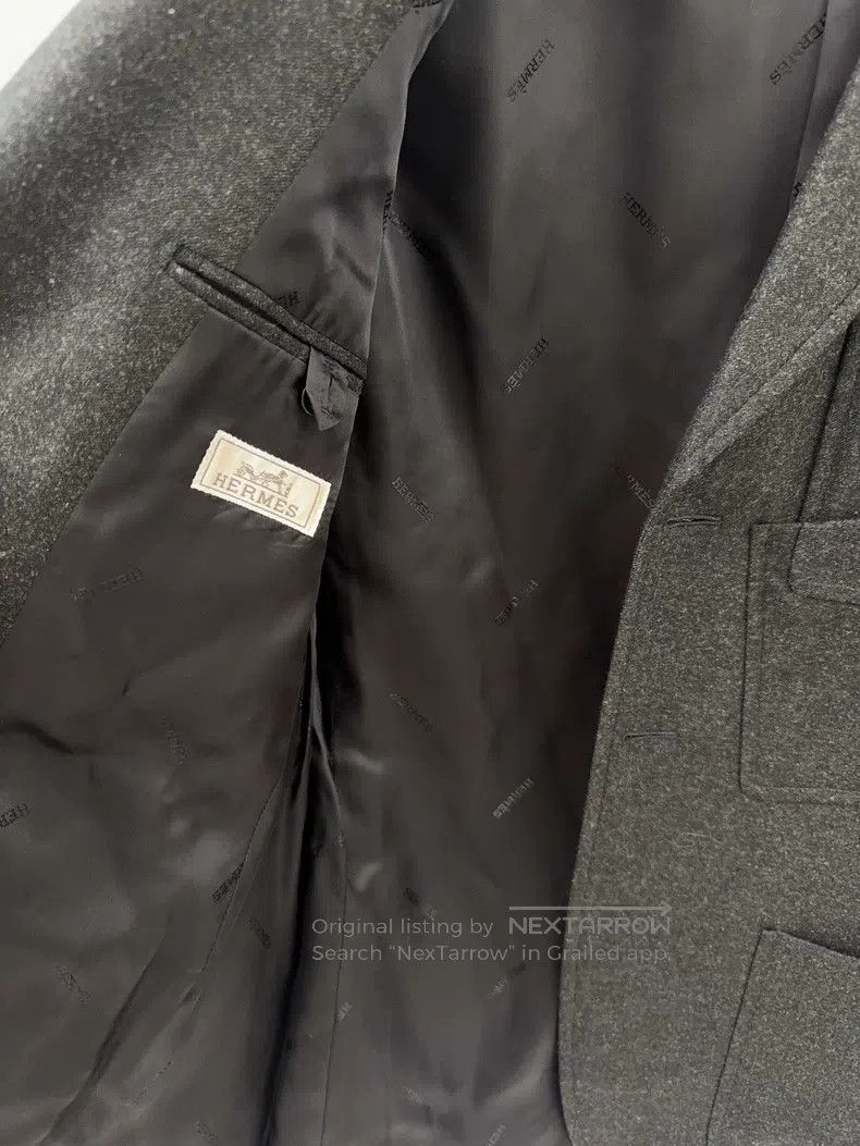 Hermes Hermes Black Woolen Men's Suit Jacket Size 48R - 6 Thumbnail