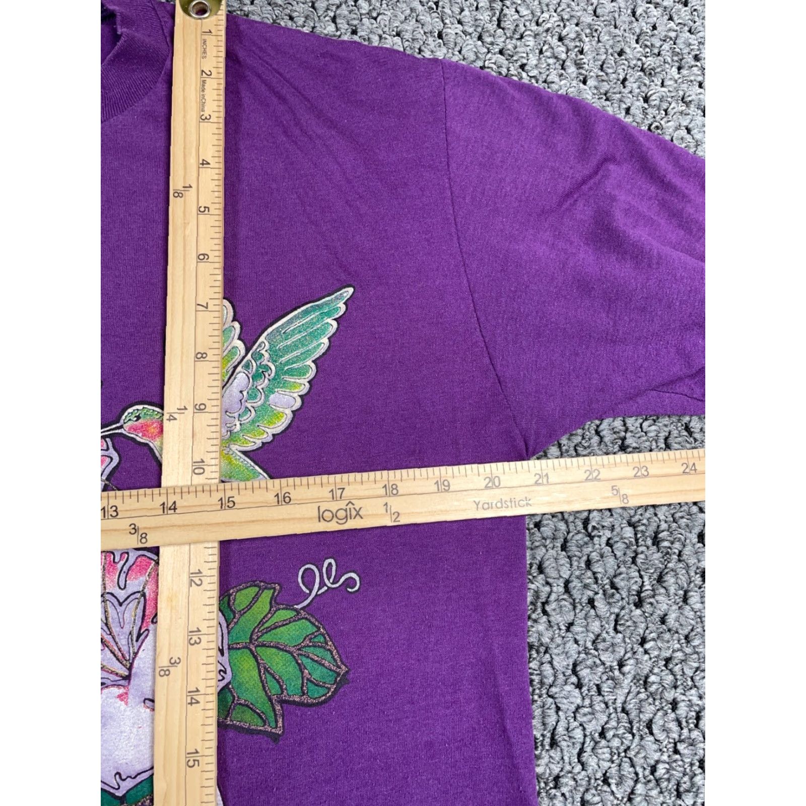 Jerzees VINTAGE Jerzees Charleston South Carolina Graphic Tee Adult Large Purple Flower Bird 90s T-Shirt Mens 50/50 Cotton Blend Size US L / EU 52-54 / 3 - 6 Thumbnail