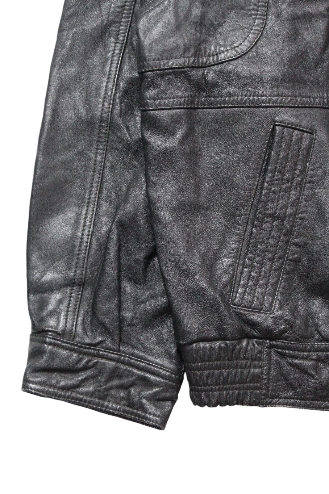 Vintage 2000S JAPANESE MADE LAMBSKINS LEATHER BOMBER JACKET Size US L / EU 52-54 / 3 - 3 Thumbnail