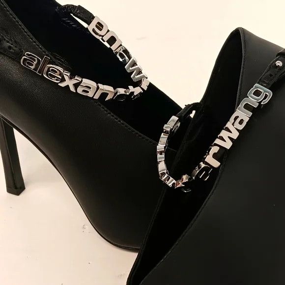 Alexander Wang Alexander Wang Women's Delphine 105mm Logo Pumps - Black Size US 6 / IT 36 - 6 Thumbnail