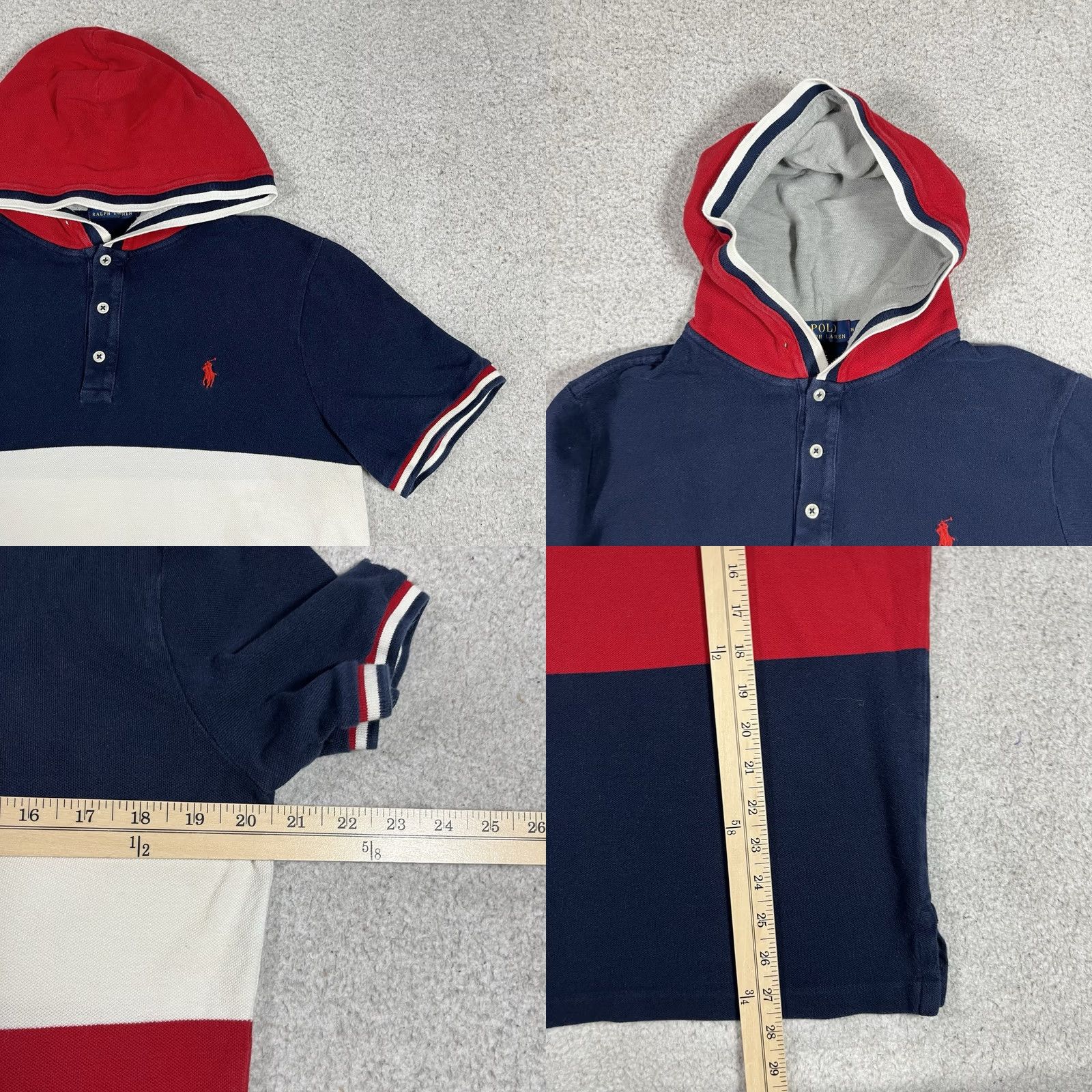 Polo Ralph Lauren Polo Ralph Lauren Shirt Mens M Stripe Short Sleeve Hooded Pony Preppy Size US M / EU 48-50 / 2 - 8 Thumbnail