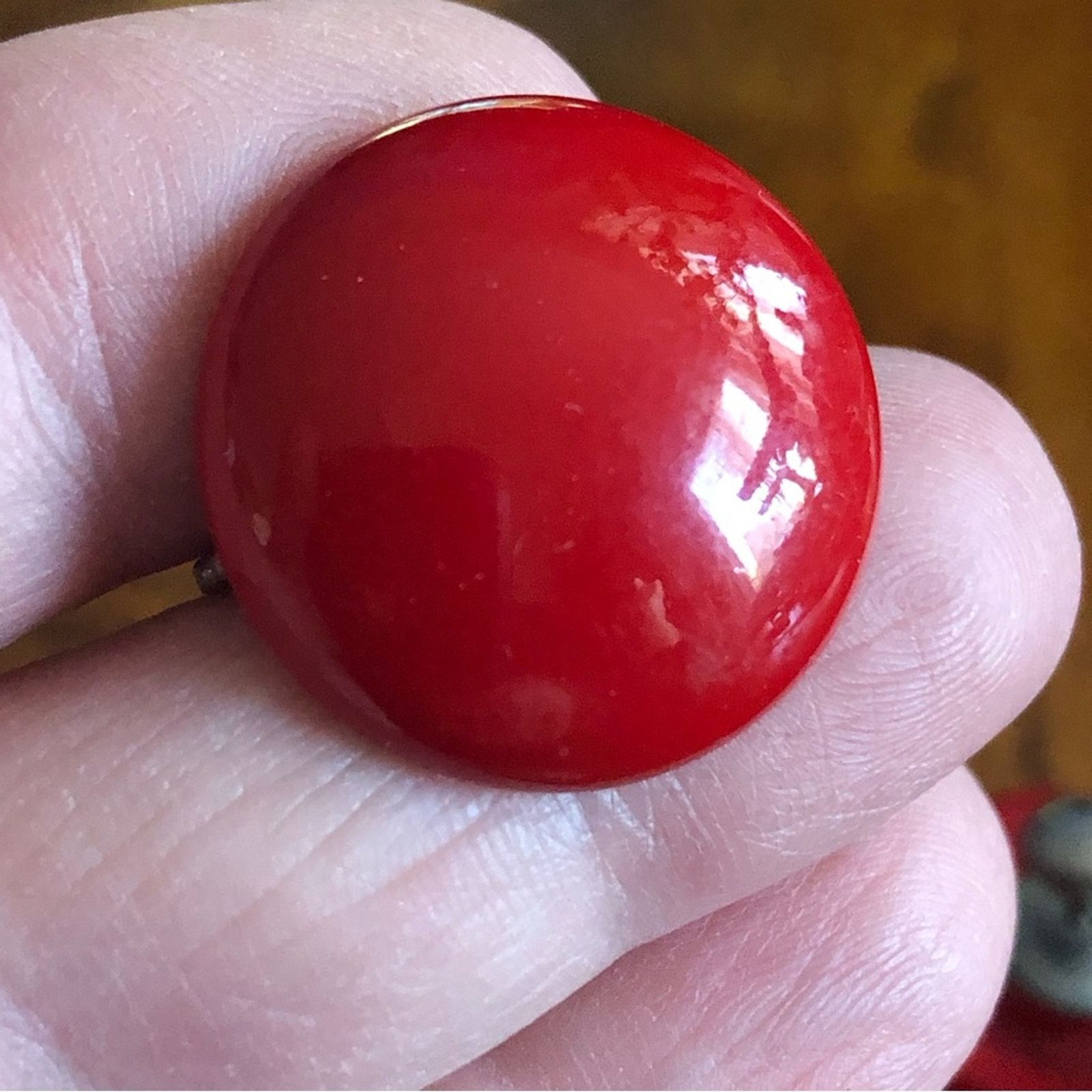 Vintage Antique 40’s red button screw back clip earrings Size ONE SIZE - 3 Thumbnail