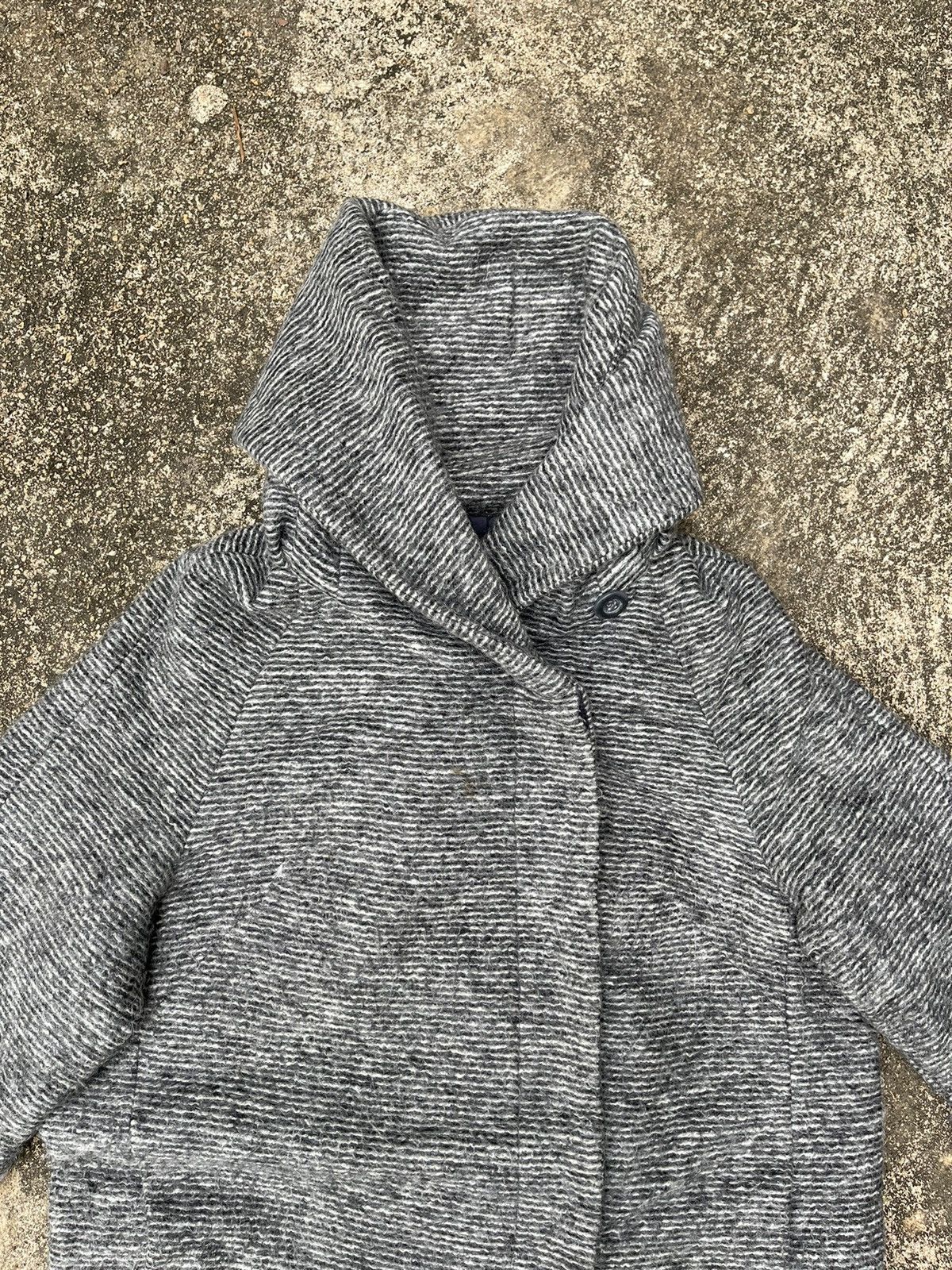Japanese Brand Nouvelle et Chic Hooded Wool Blend Coat 38 Gray Size XS / US 0-2 / IT 36-38 - 2 Thumbnail
