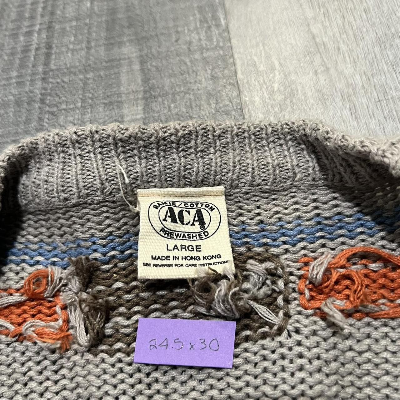 Other ACA Knit Light Grey Cardigan Southwestern Crest Sweater Size US L / EU 52-54 / 3 - 5 Thumbnail