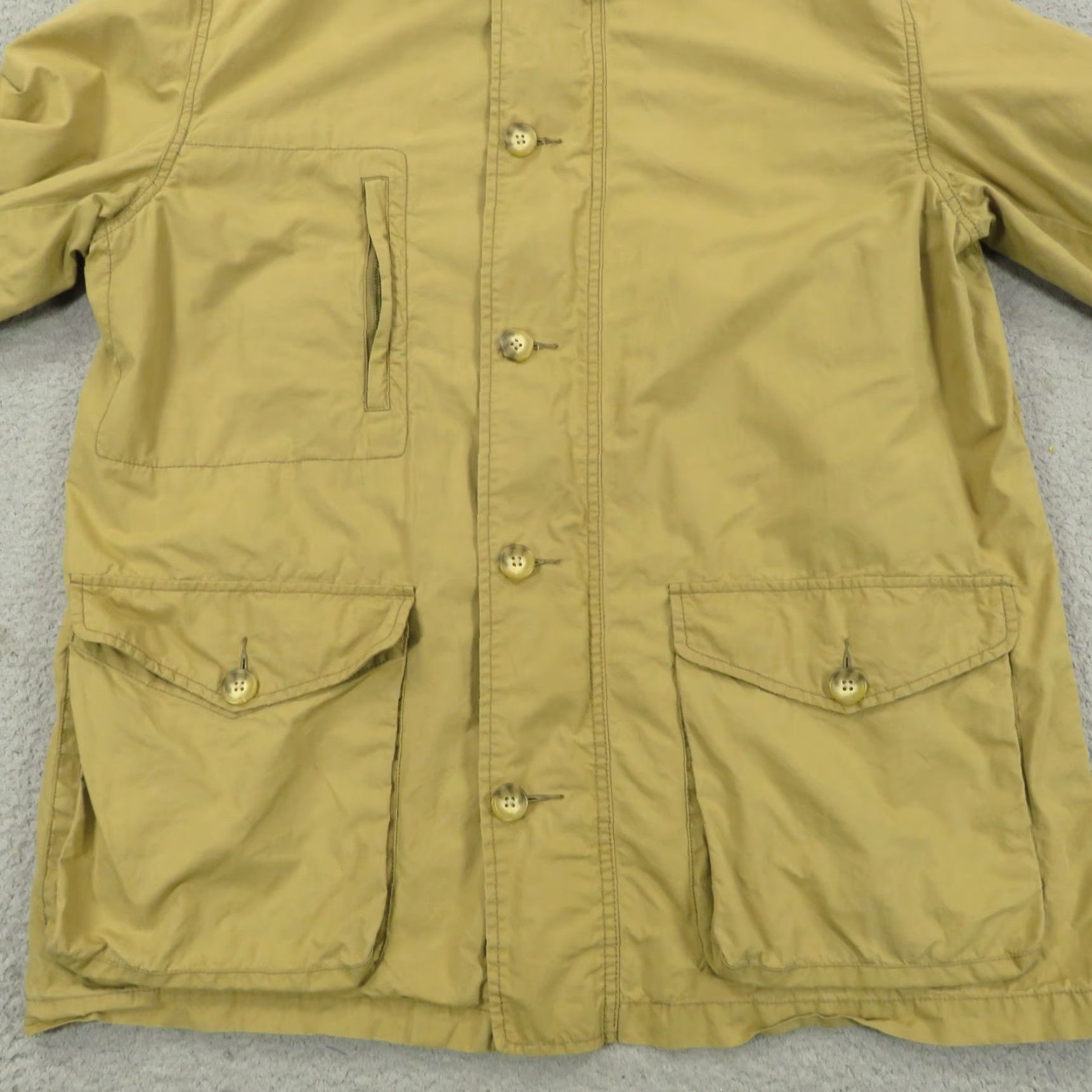Charles Tyrwhitt Charles Tyrwhitt Jacket Mens L Cotton Khaki Utility Elbow Patch Commuter Zip Size US L / EU 52-54 / 3 - 3 Thumbnail