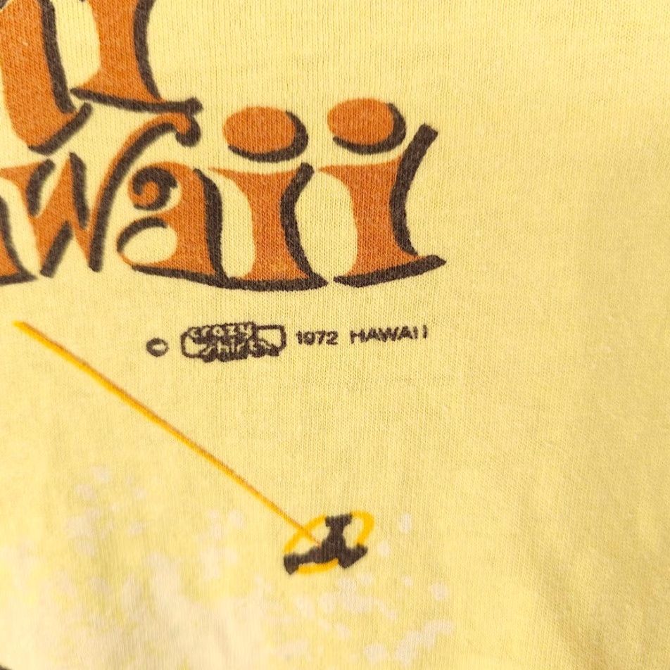 Vintage VINTAGE Crazy Shirts T-Shirt Mens Large Yellow 70s Ski Hawaii Made In USA Size US L / EU 52-54 / 3 - 6 Thumbnail