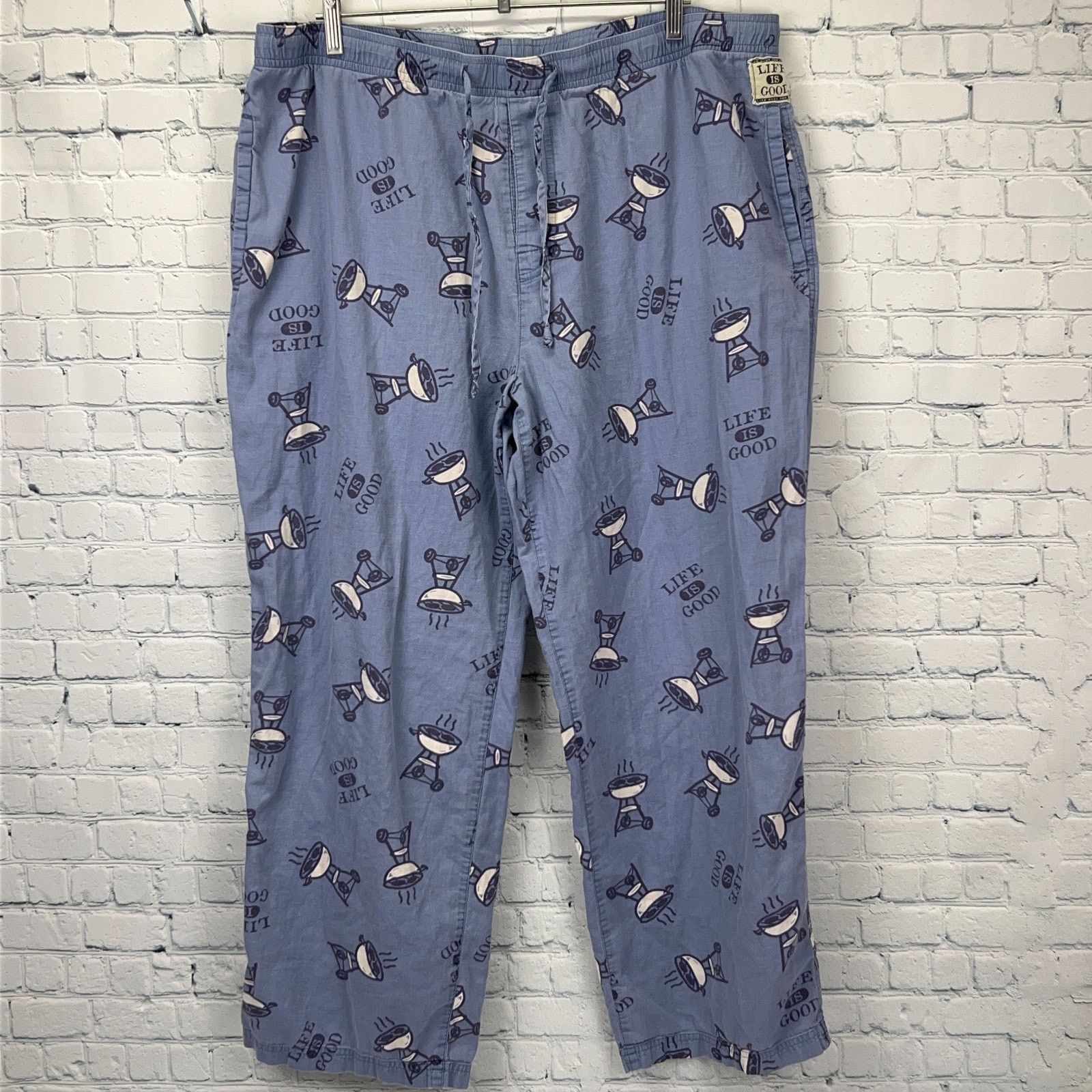 Life is Good Life is Good Sleep Lounge Pants Charcoal BBQ Grill Blue L Size US 42 / EU 58 - 2 Thumbnail