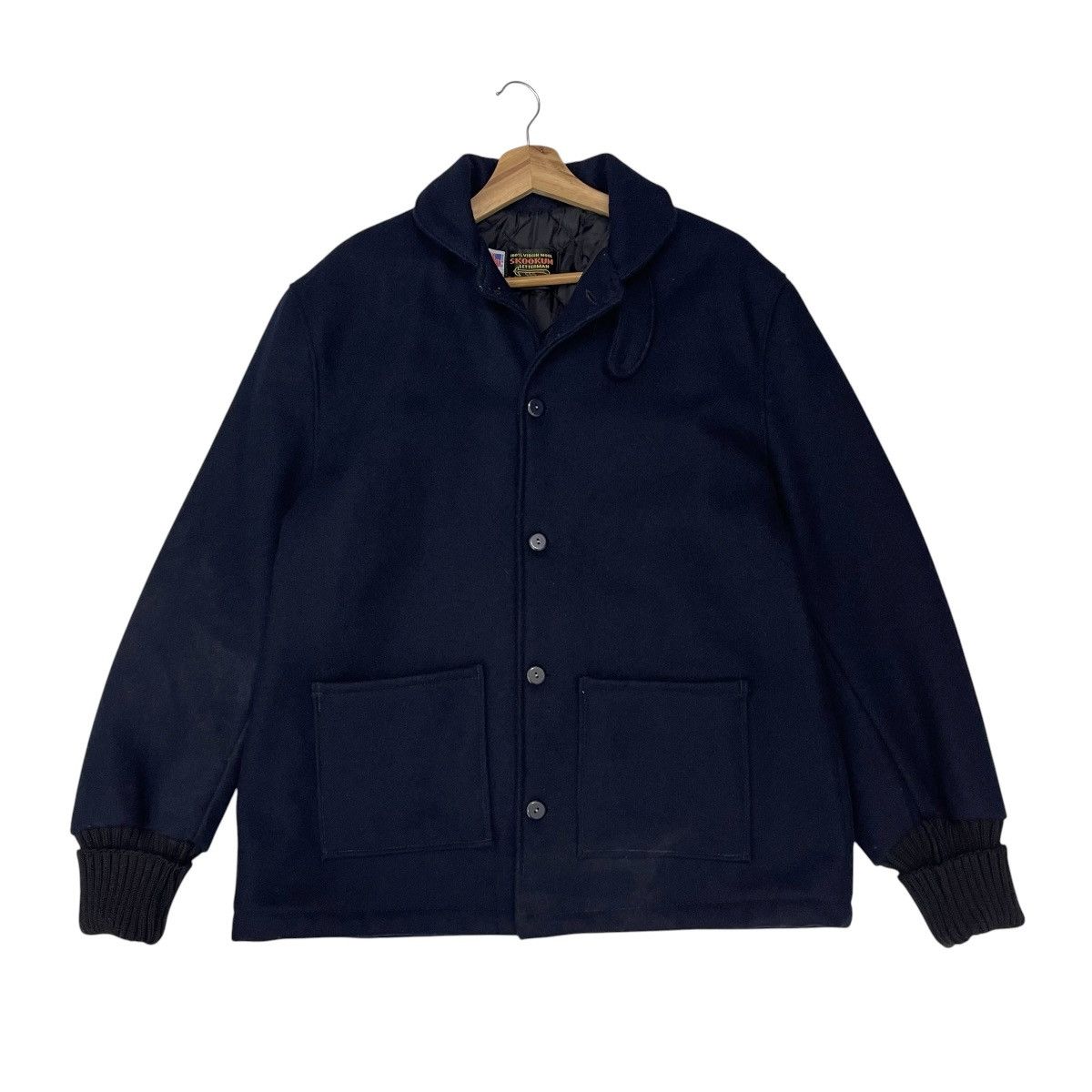 Skookum Vintage Skookum Letterman Virgin Wool Shawl Collar Jacket Size US M / EU 48-50 / 2 - 1 Thumbnail