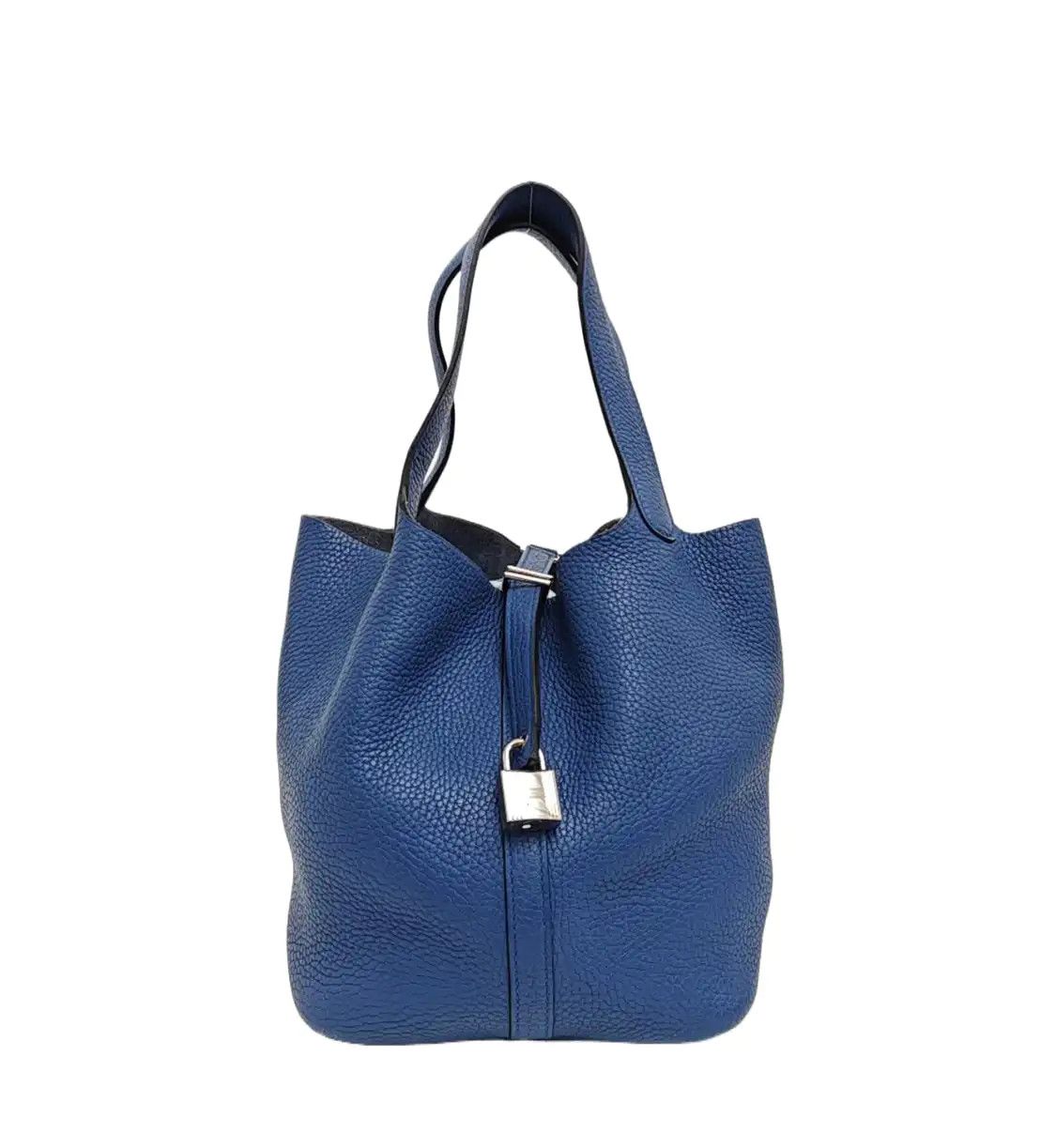 Hermes Hermes Picotin Lock 22 Bleu Agate Clemence cowhide leather picotin handbag silve Size ONE SIZE - 1 Thumbnail